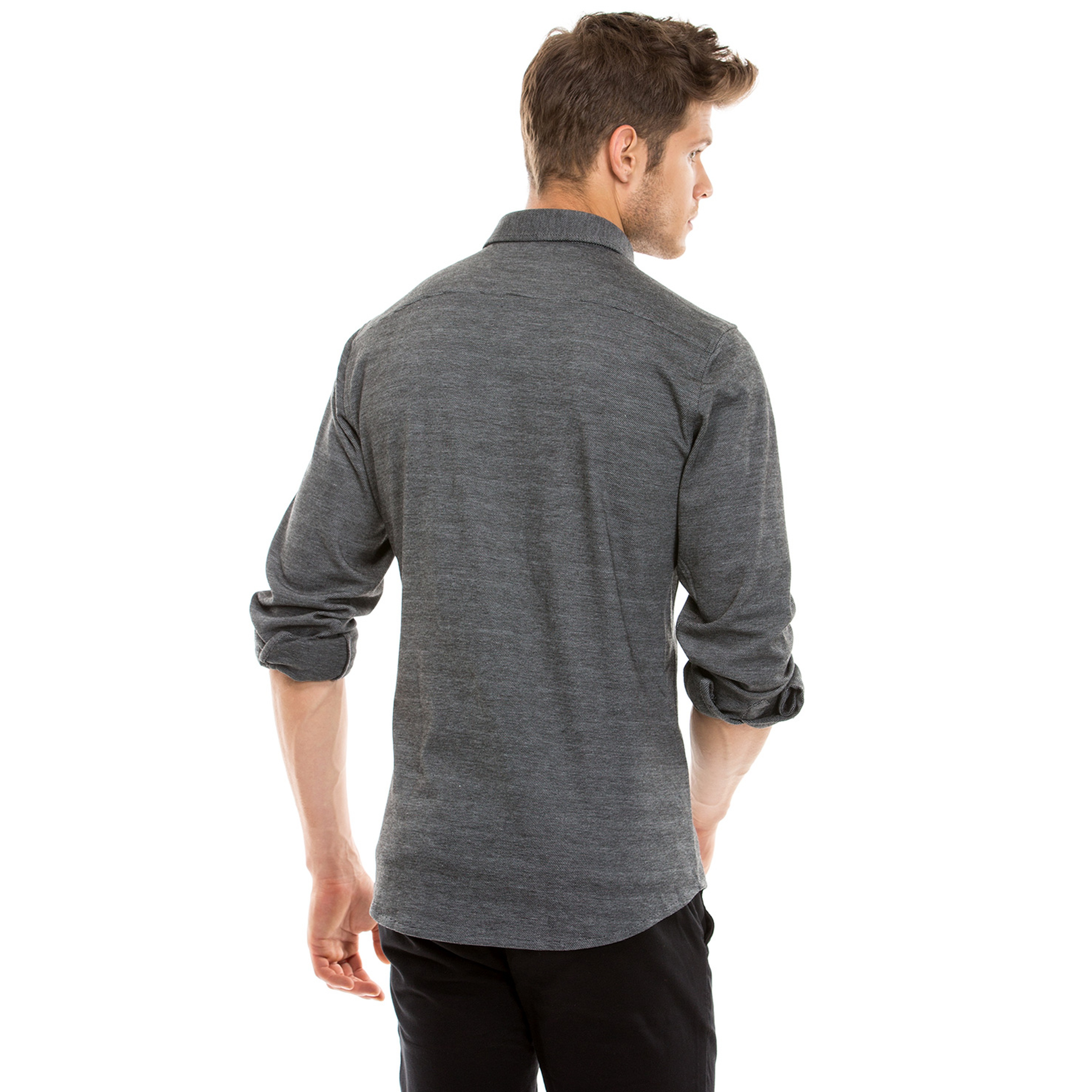 Nautica Erkek Gri Slim Fit Gömlek