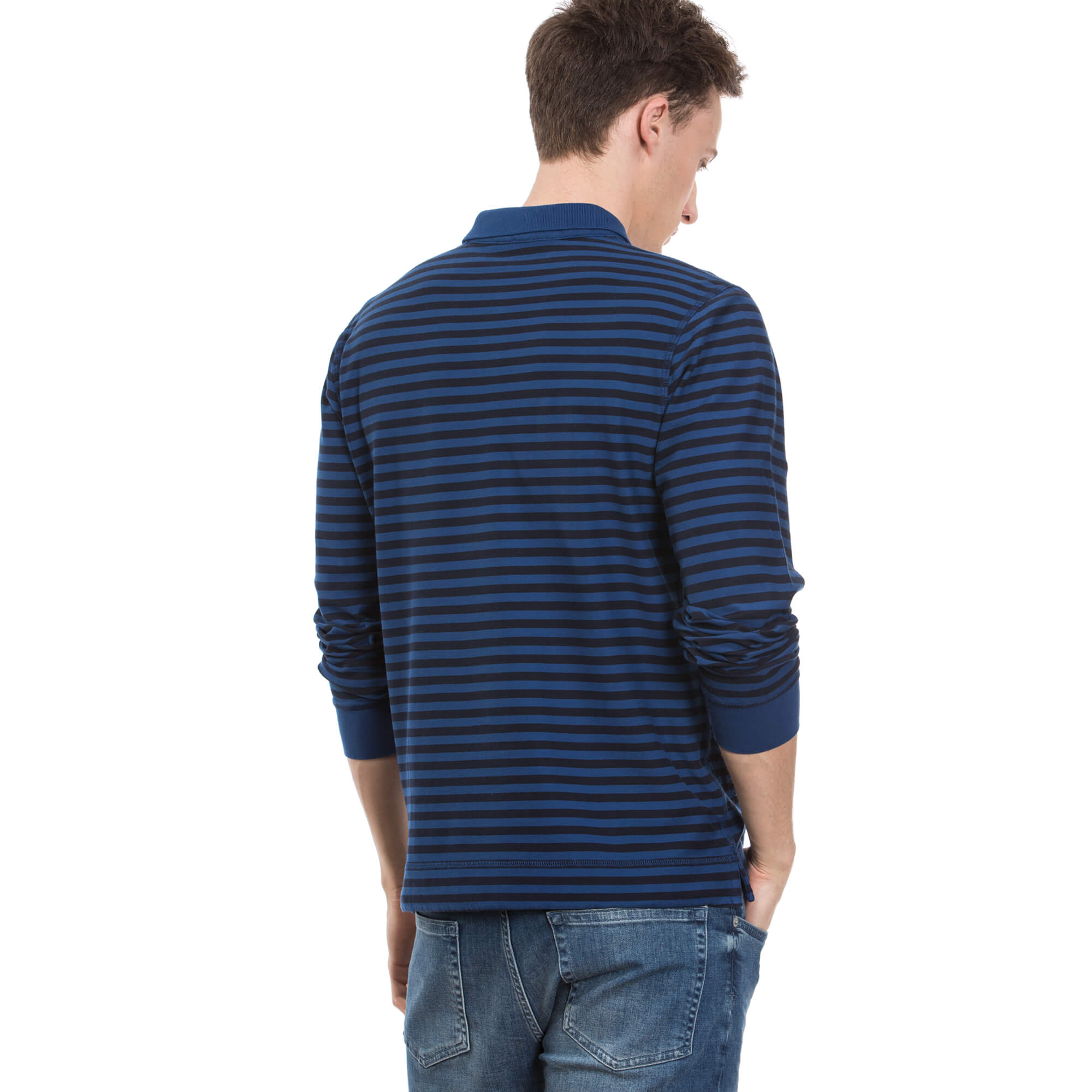 Nautica Erkek Mavi Uzun Kollu Slim Fit Polo