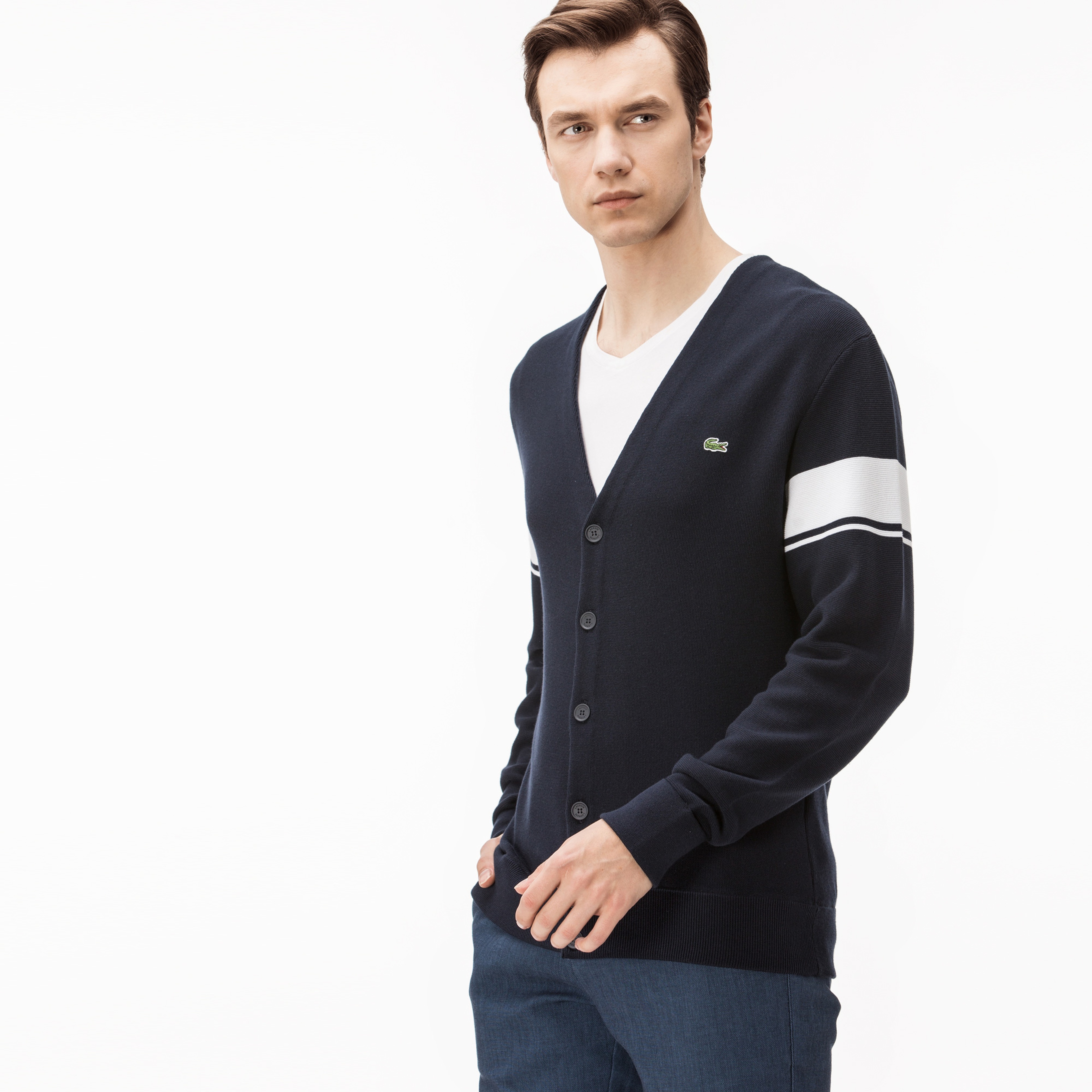 Lacoste Erkek Lacivert Triko Hırka