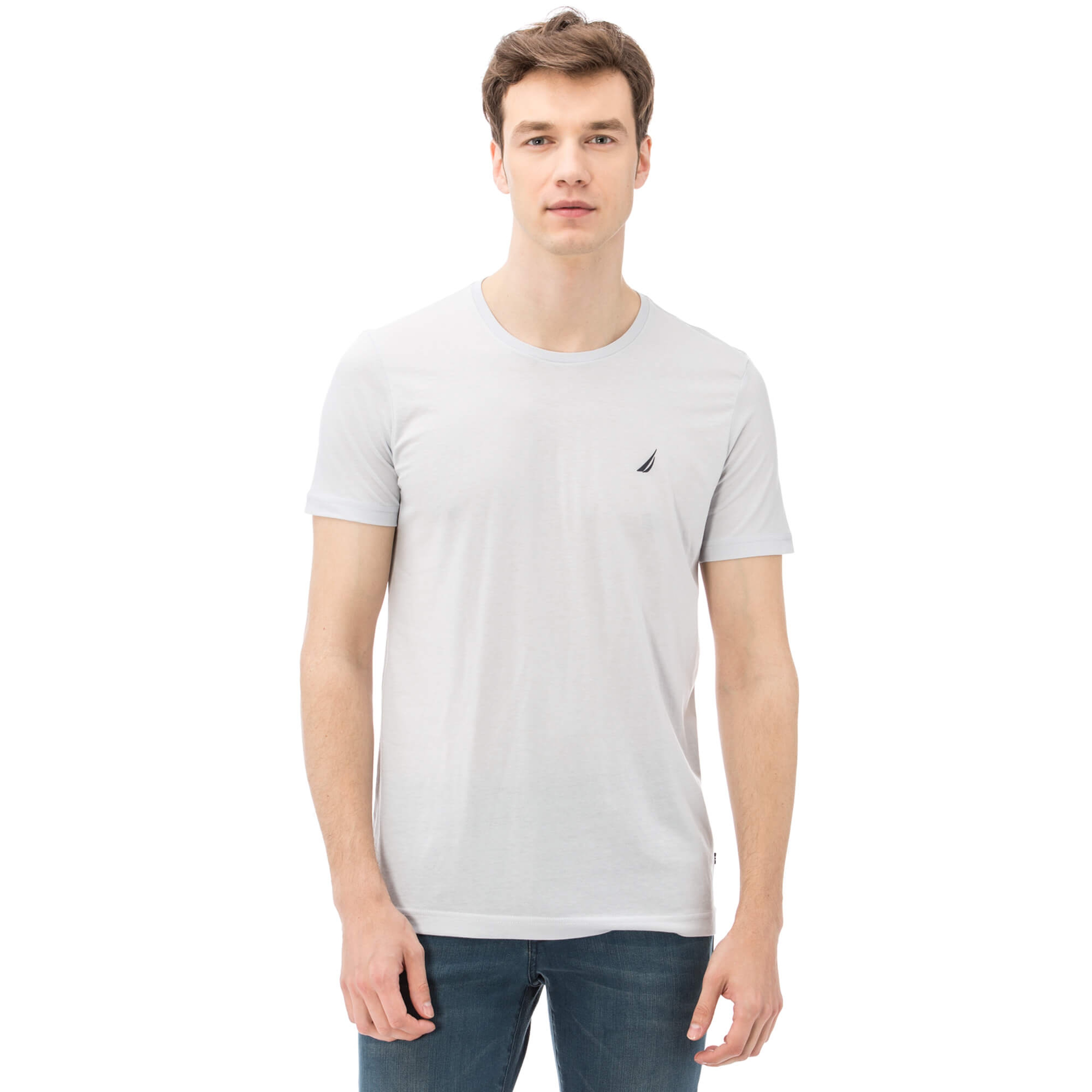 Nautica Erkek Slim Fit Gri T-shirt