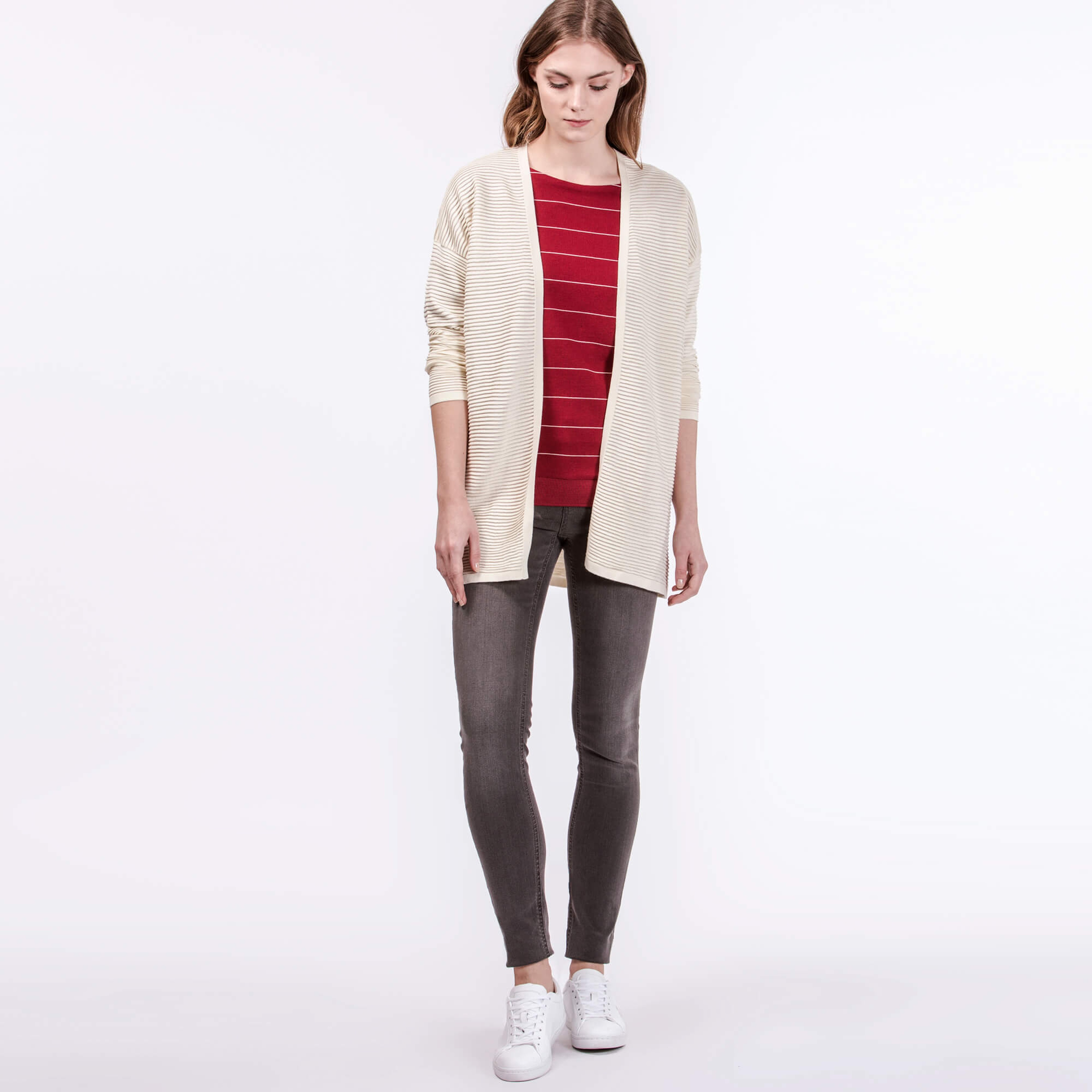 Lacoste Kadın Açık Bej Triko Hırka