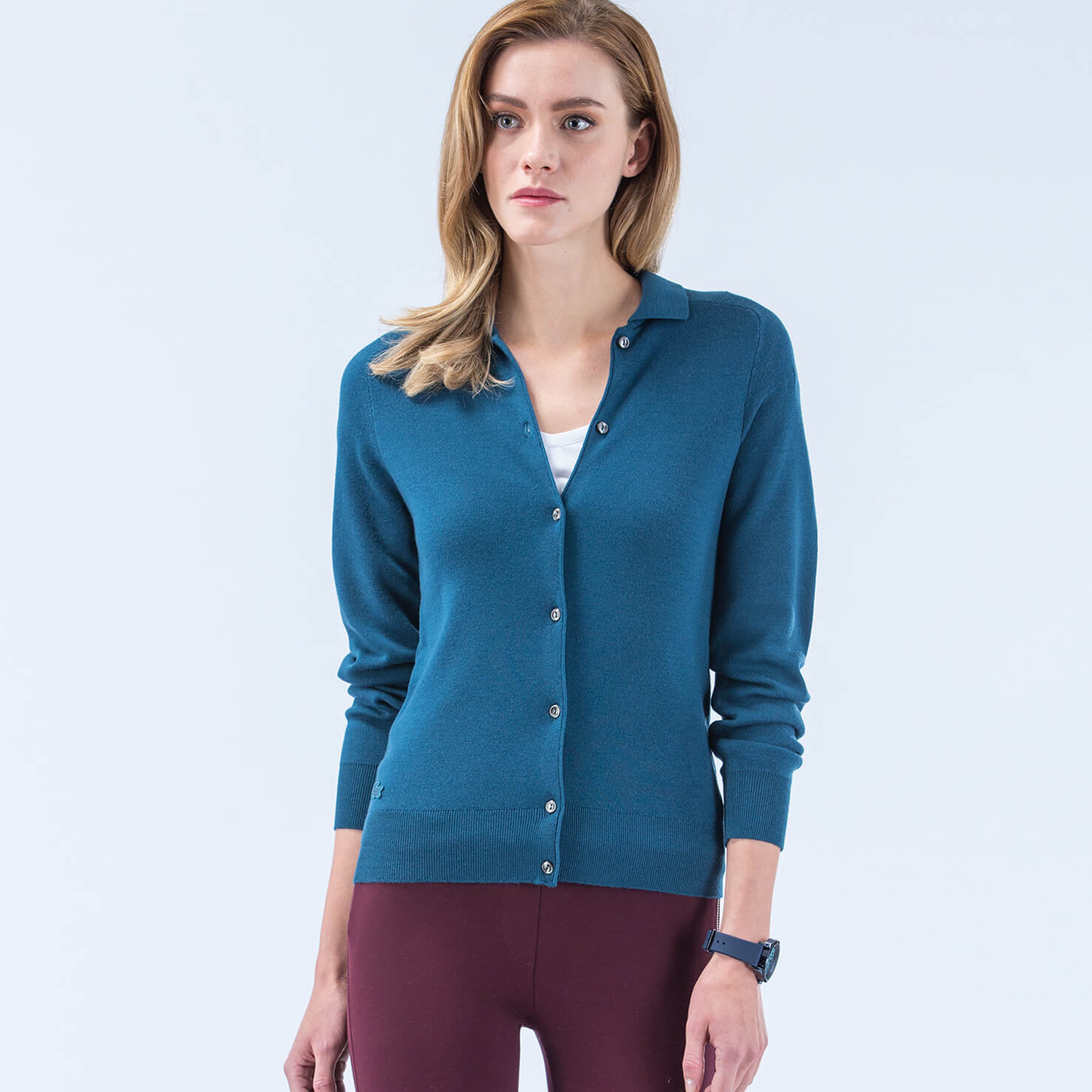 Lacoste Mavi Yün Kadın Hırka