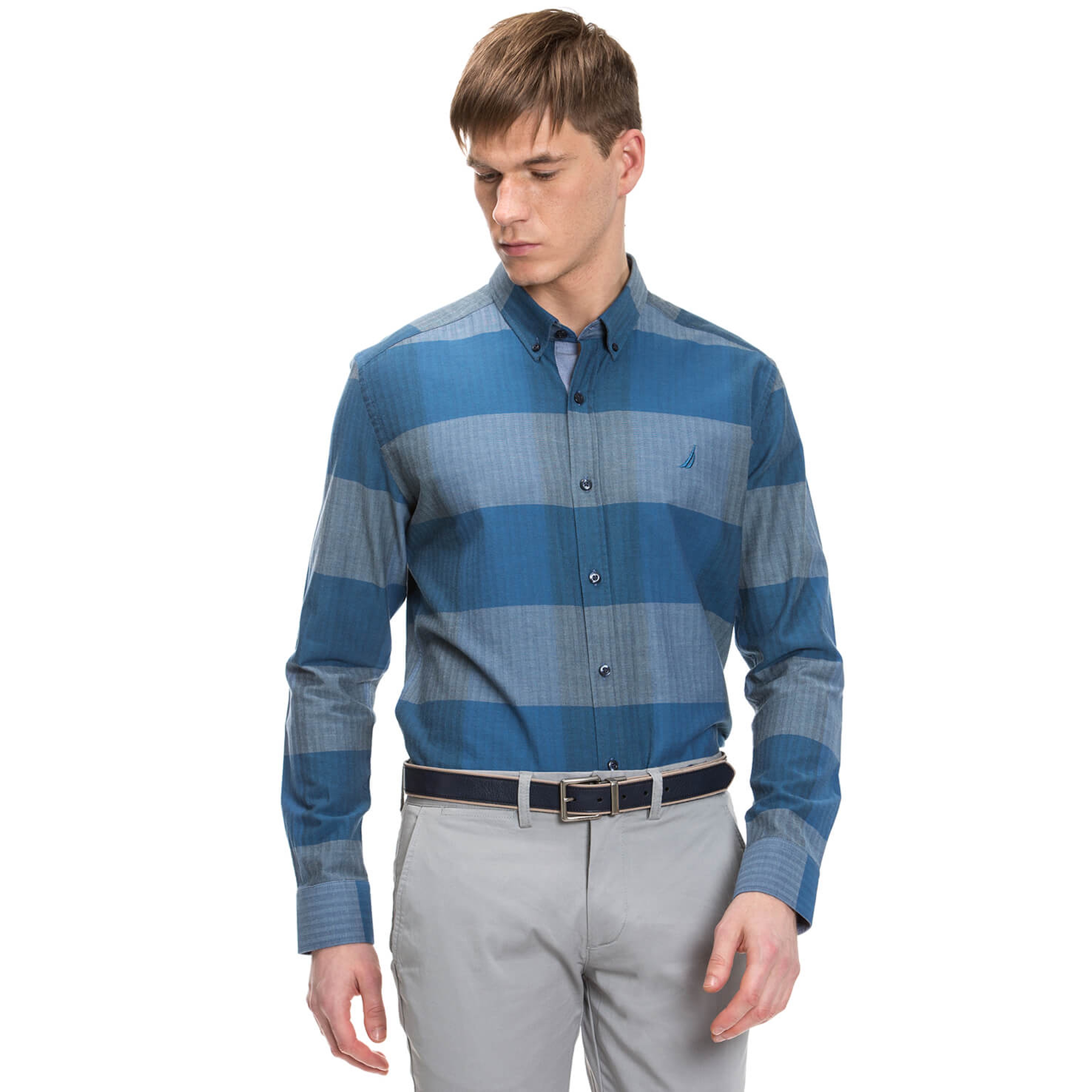 Nautica Erkek Lacivert Uzun Kollu Slim Fit Gömlek