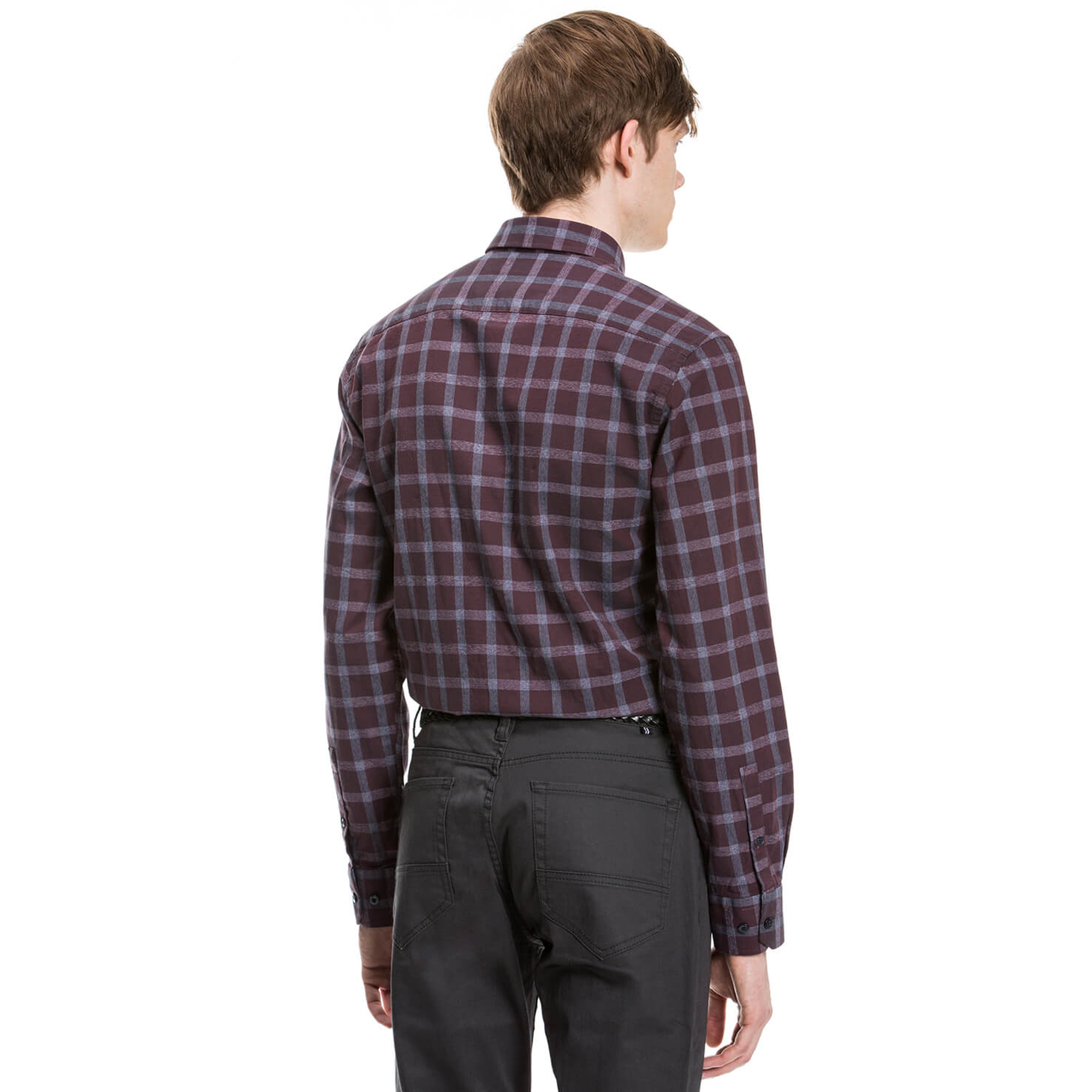 Nautica Erkek Bordo Uzun Kollu Slim Fit Gömlek