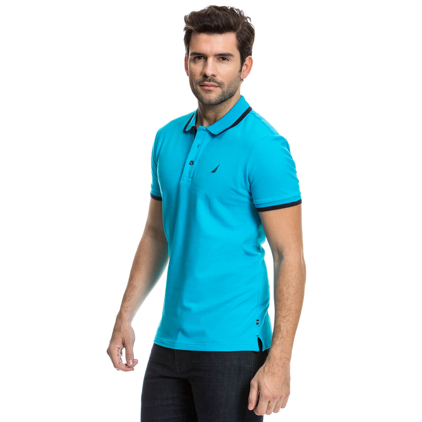 Nautica Kısa Kollu Erkek Regular Fit Turkuaz Polo