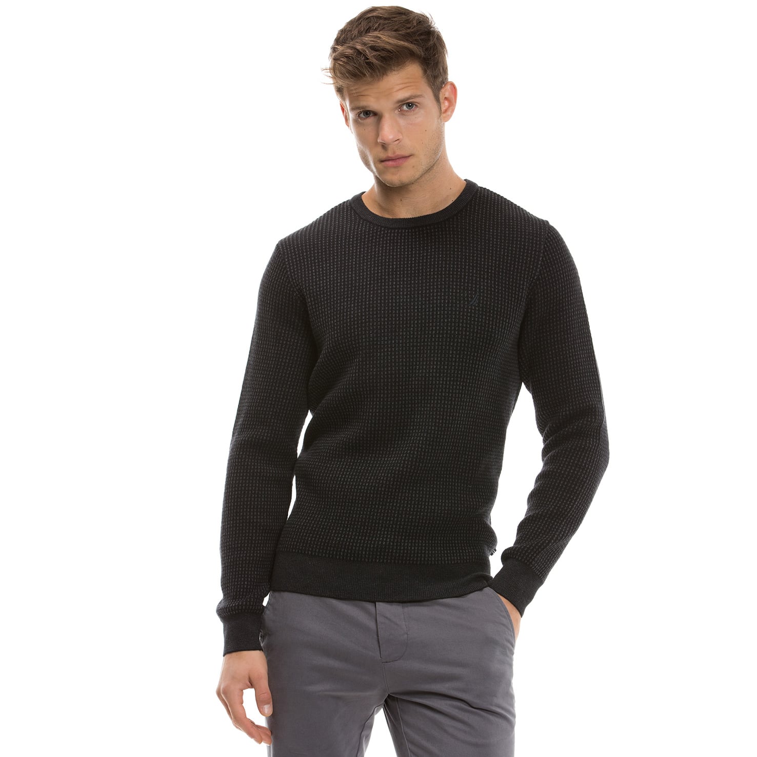 Nautica Erkek Siyah Regular Fit Triko