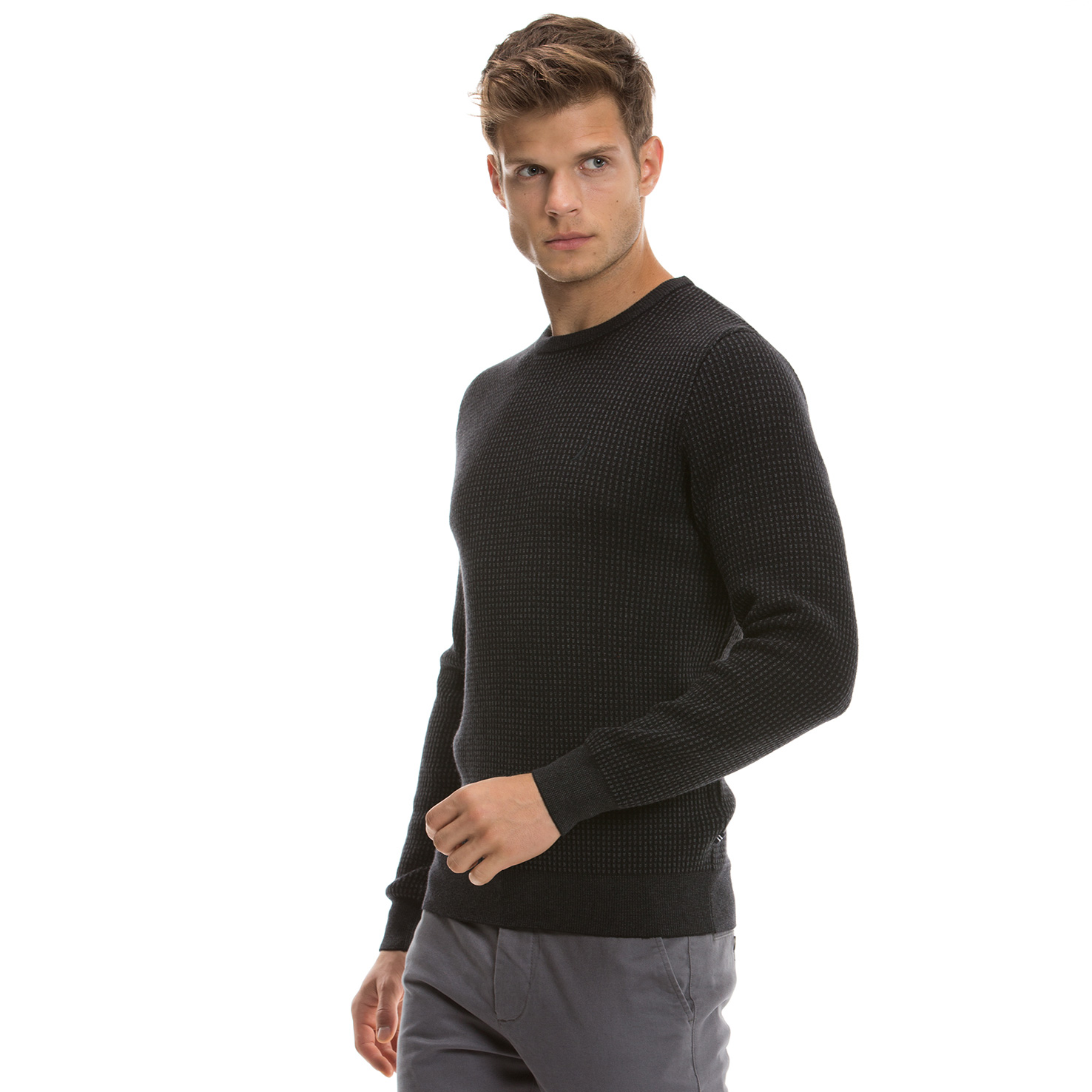 Nautica Erkek Siyah Regular Fit Triko