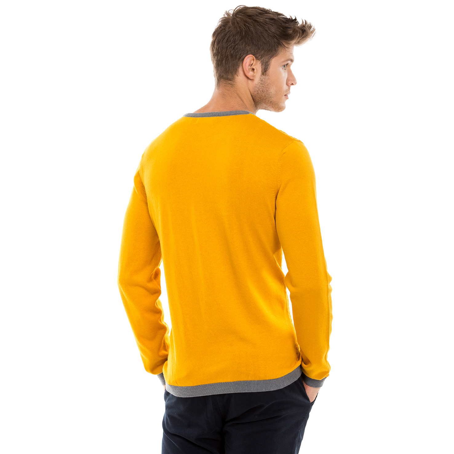 Nautica Erkek Sarı Regular Fit Triko