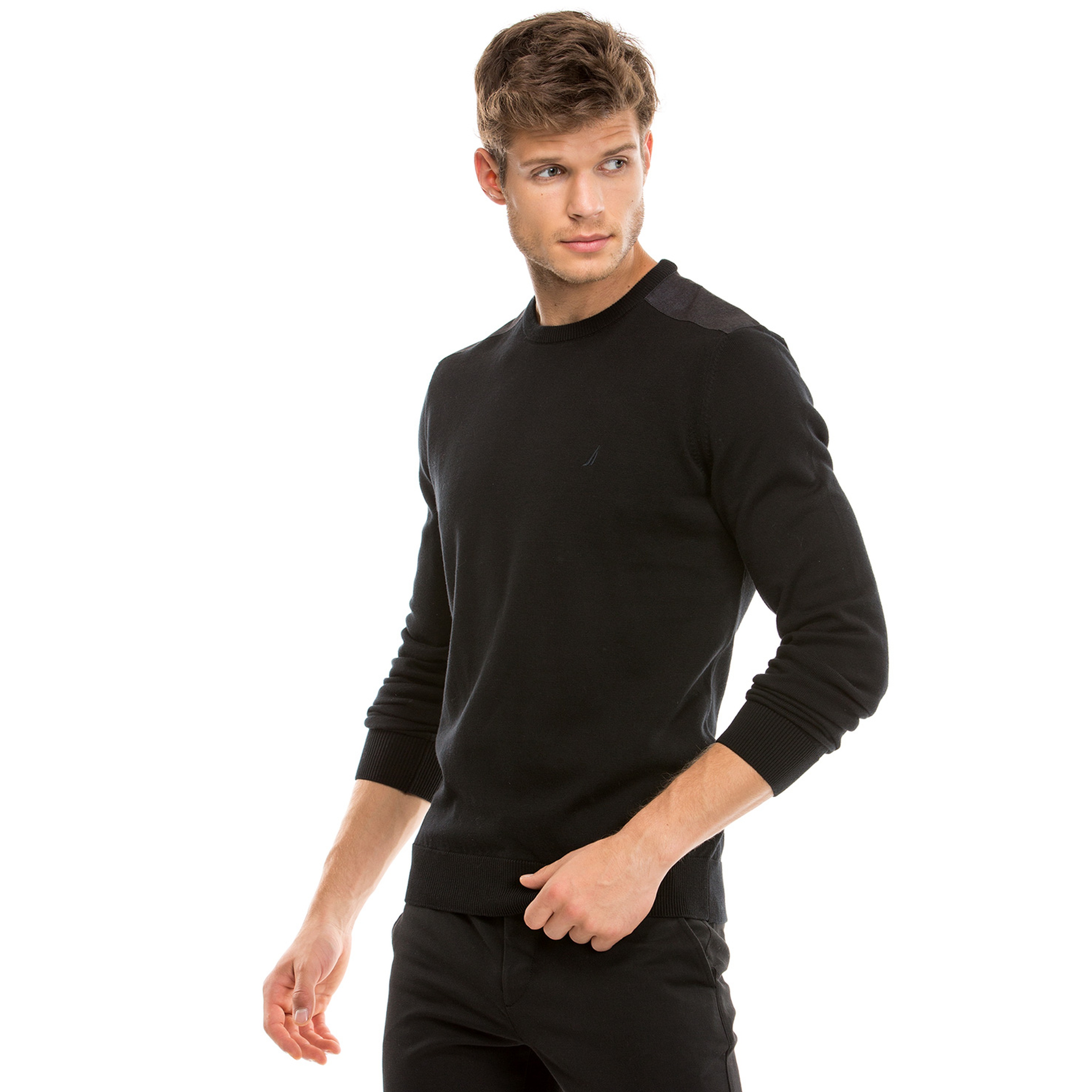 Nautica Erkek Siyah Regular Fit Triko