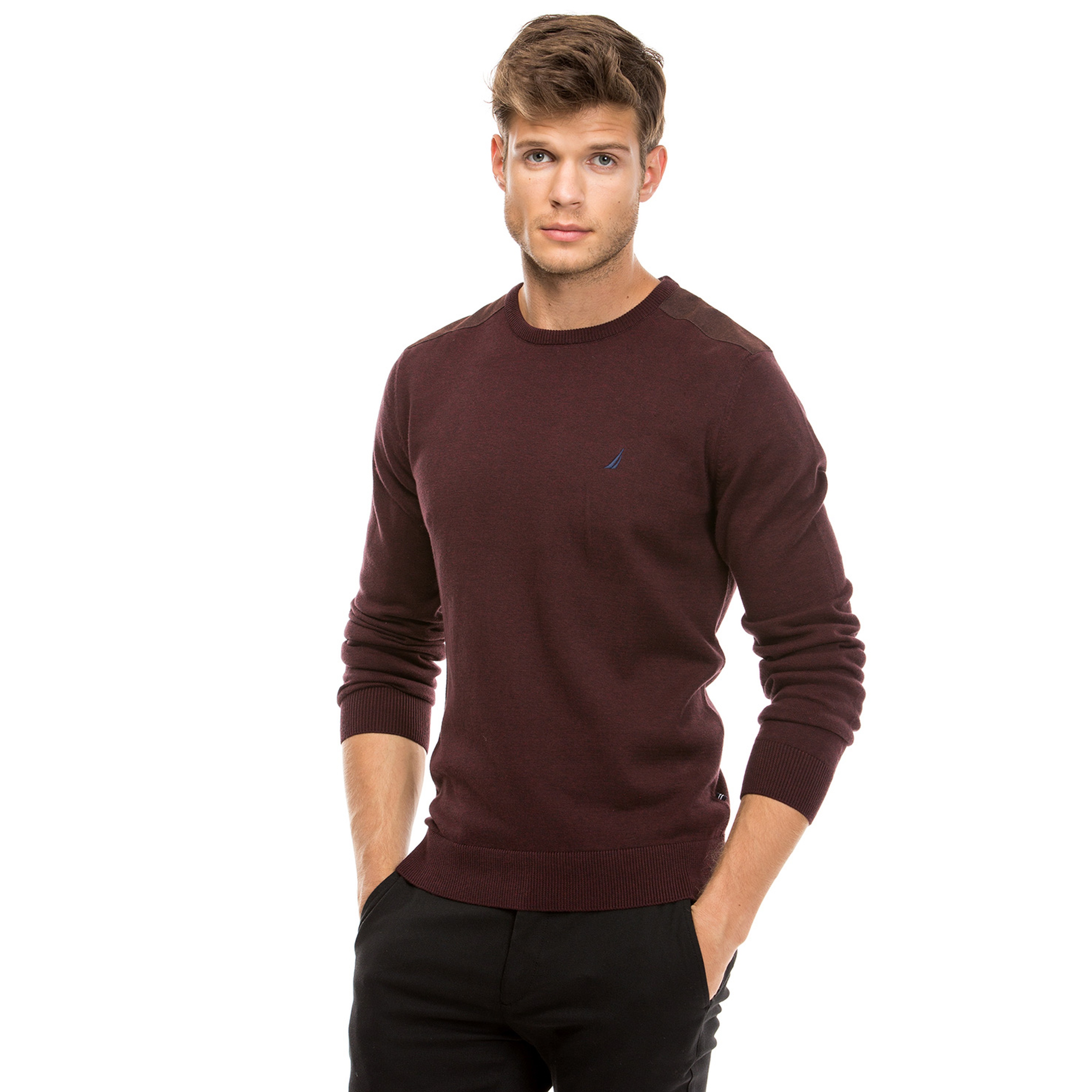 Nautica Erkek Bordo Regular Fit Triko