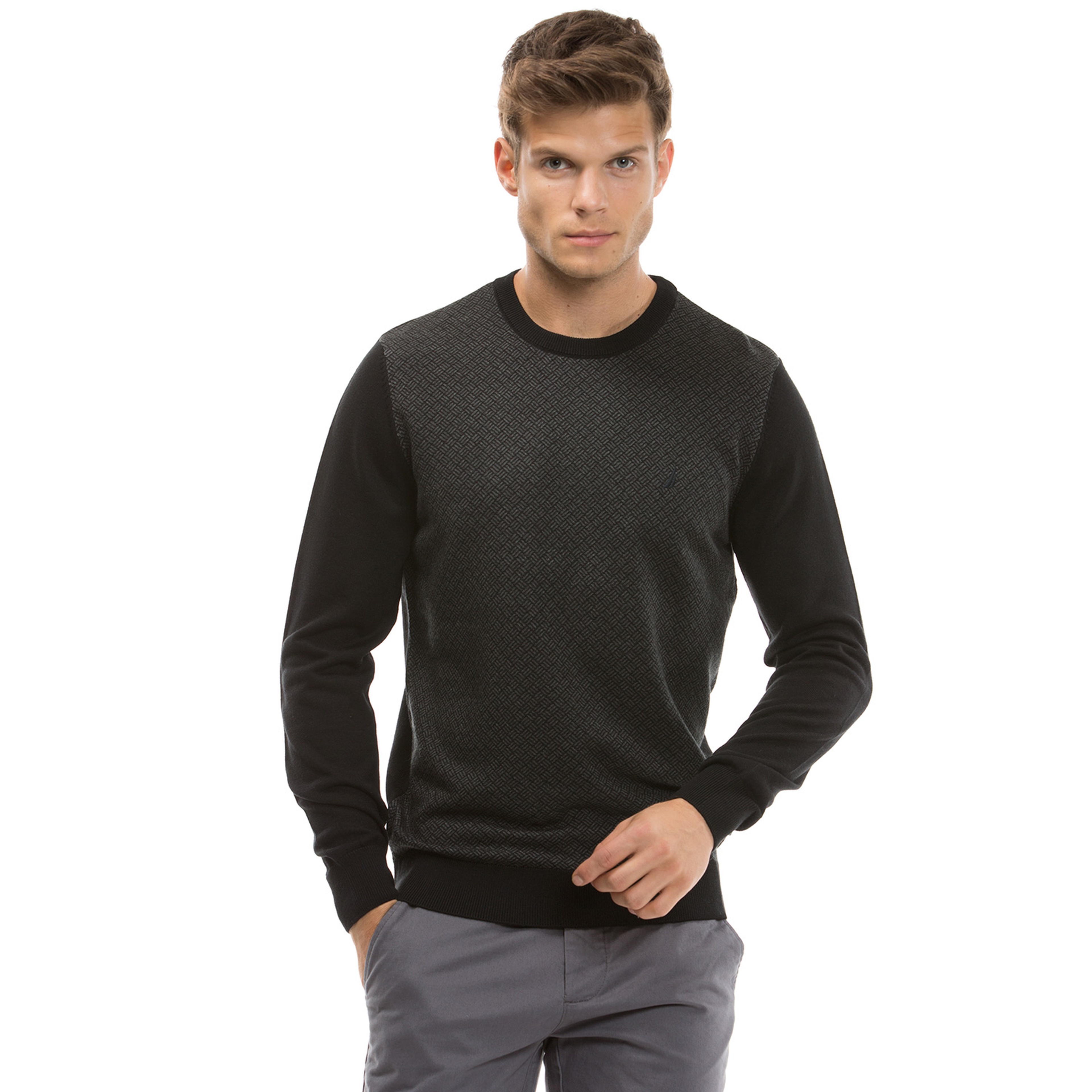 Nautica Erkek Siyah Regular Fit Triko