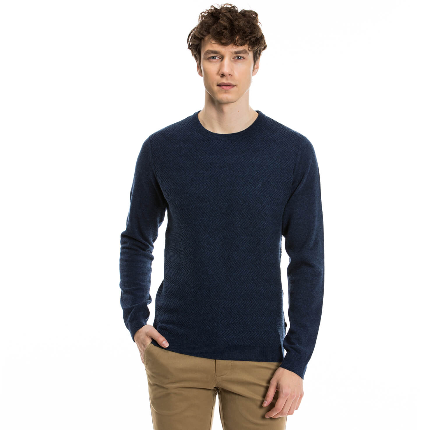 Nautica Erkek Lacivert Regular Fit Triko