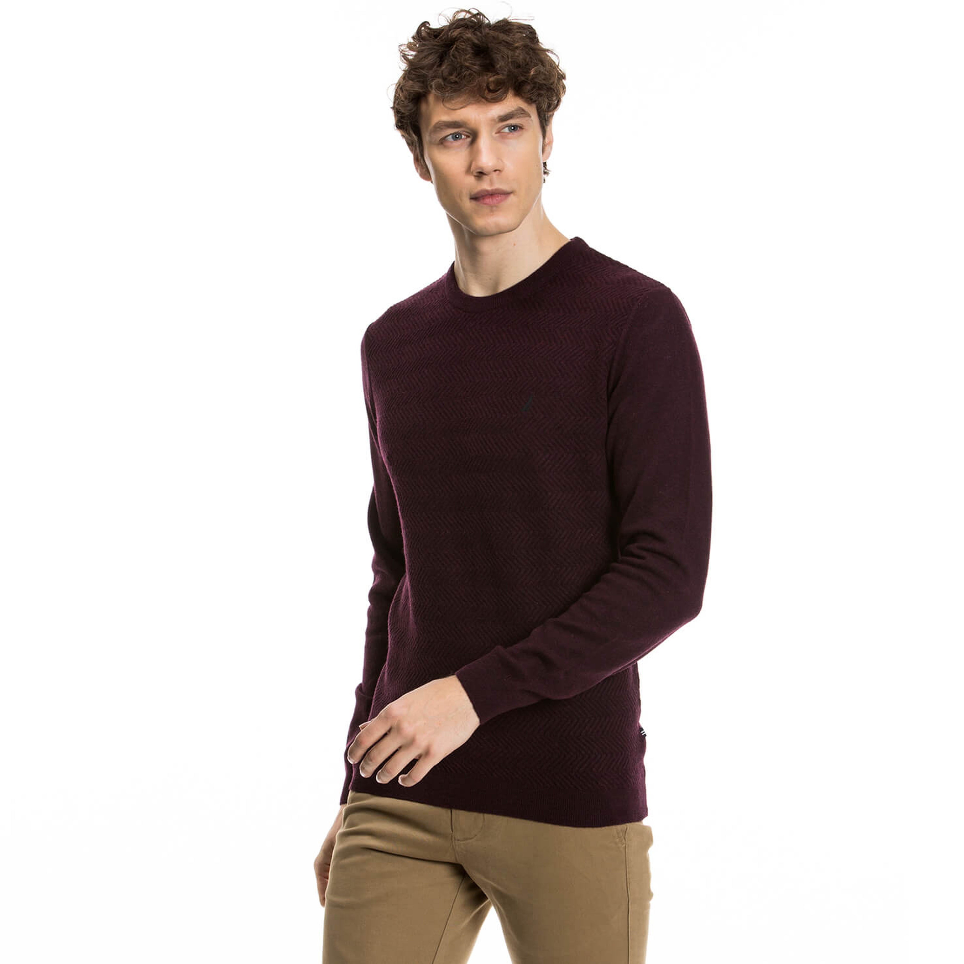 Nautica Erkek Regular Fit Bordo Triko