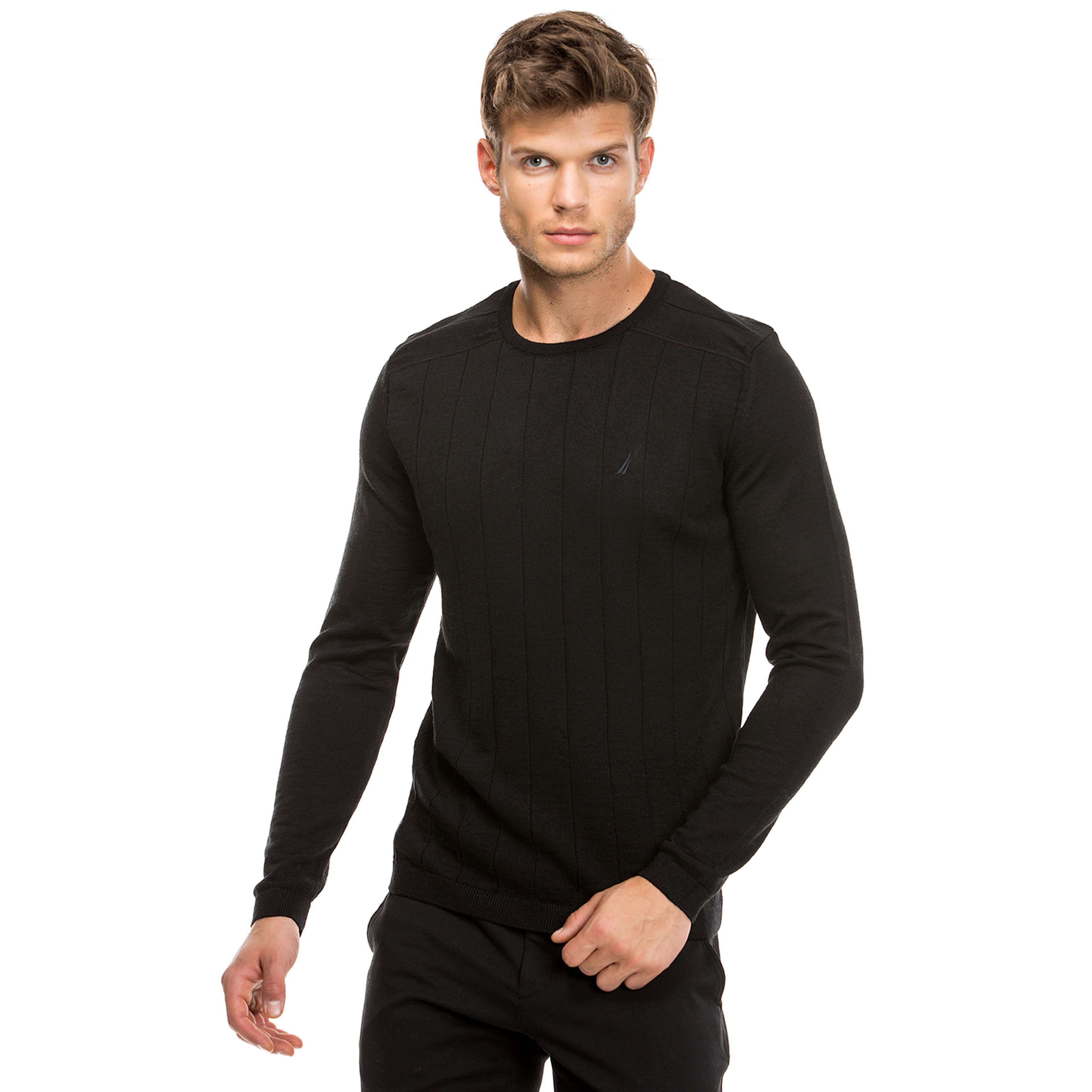 Nautica Erkek Siyah Regular Fit Triko