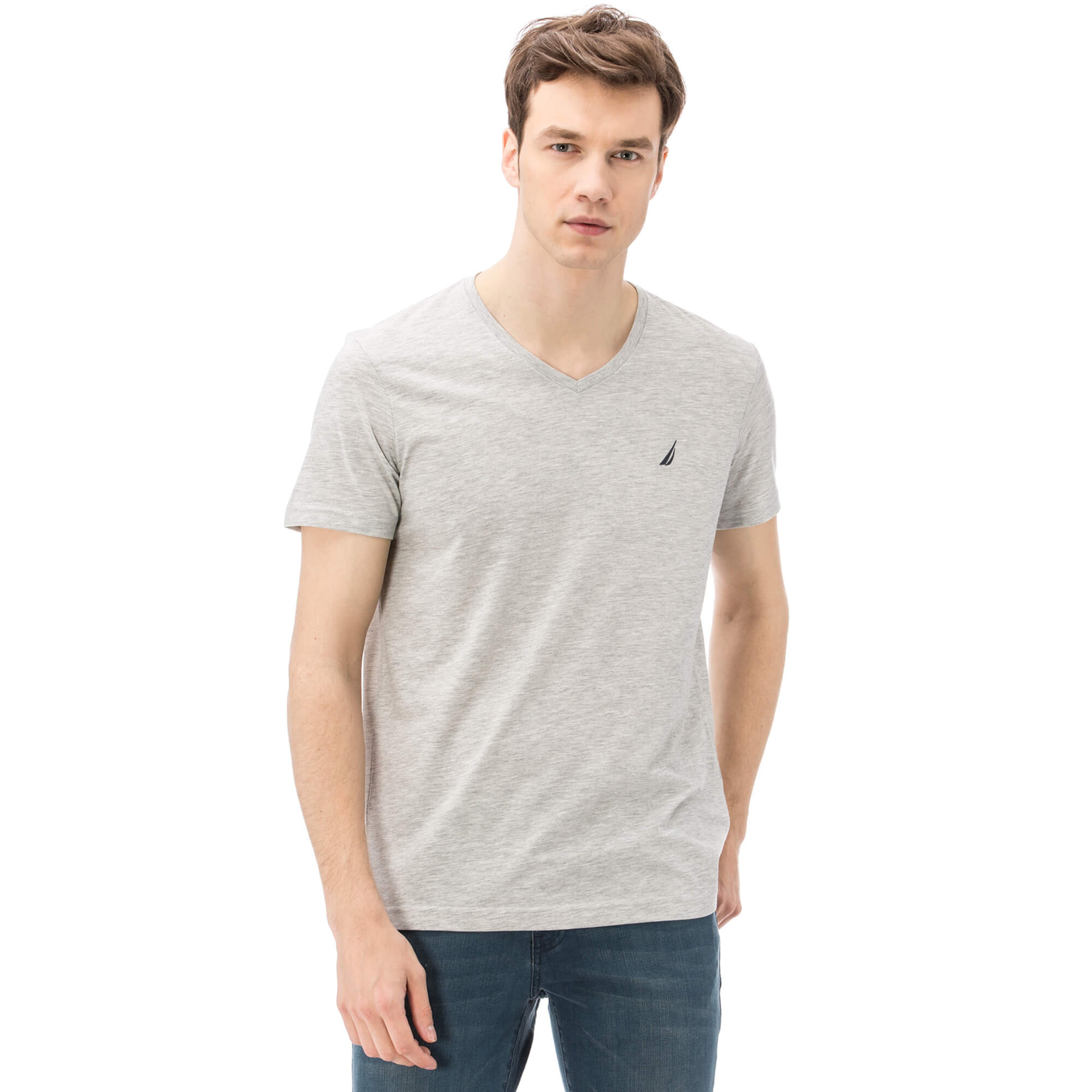 Nautica Erkek Gri Slim Fit T-Shirt