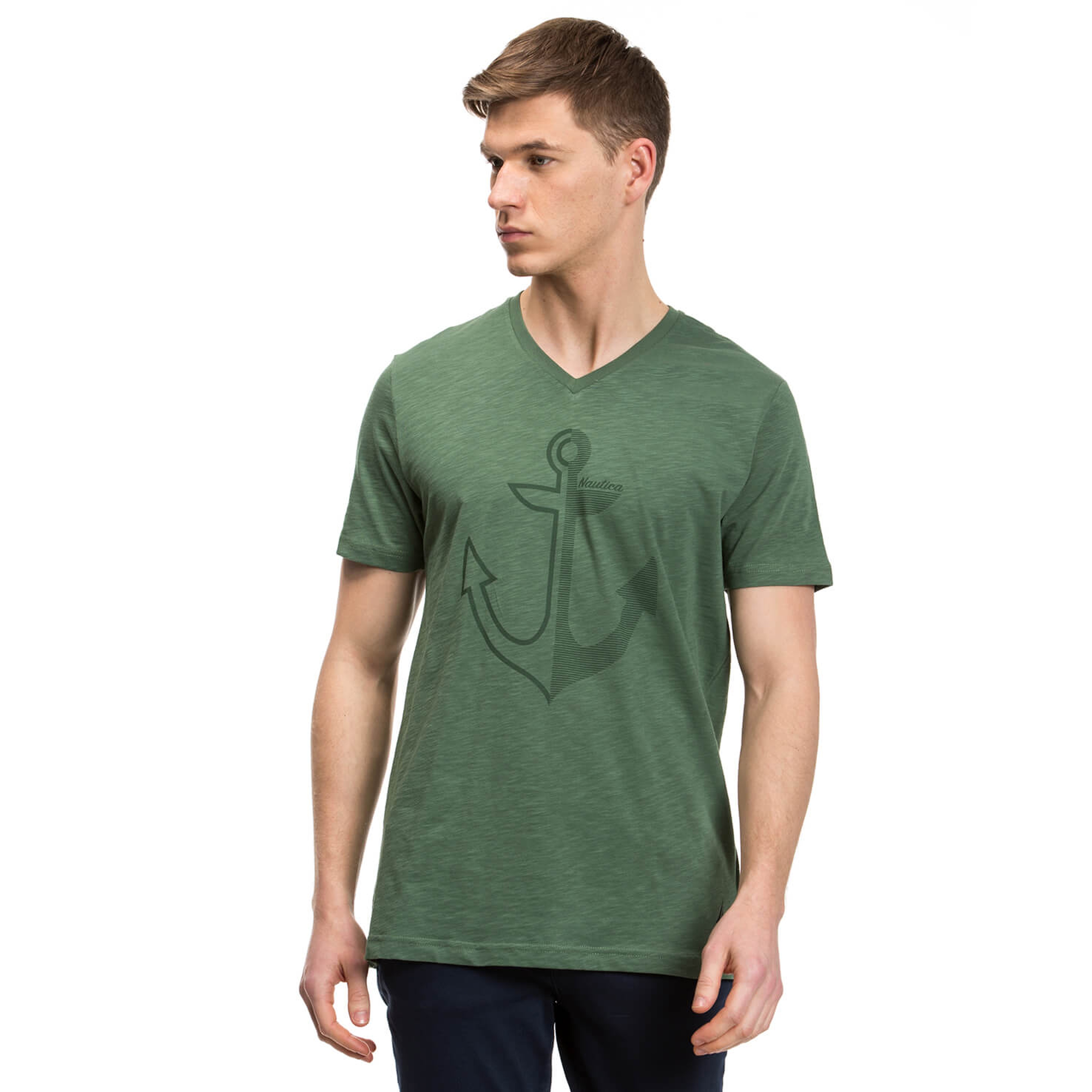 Nautica Erkek Yeşil Slim Fit T-Shirt