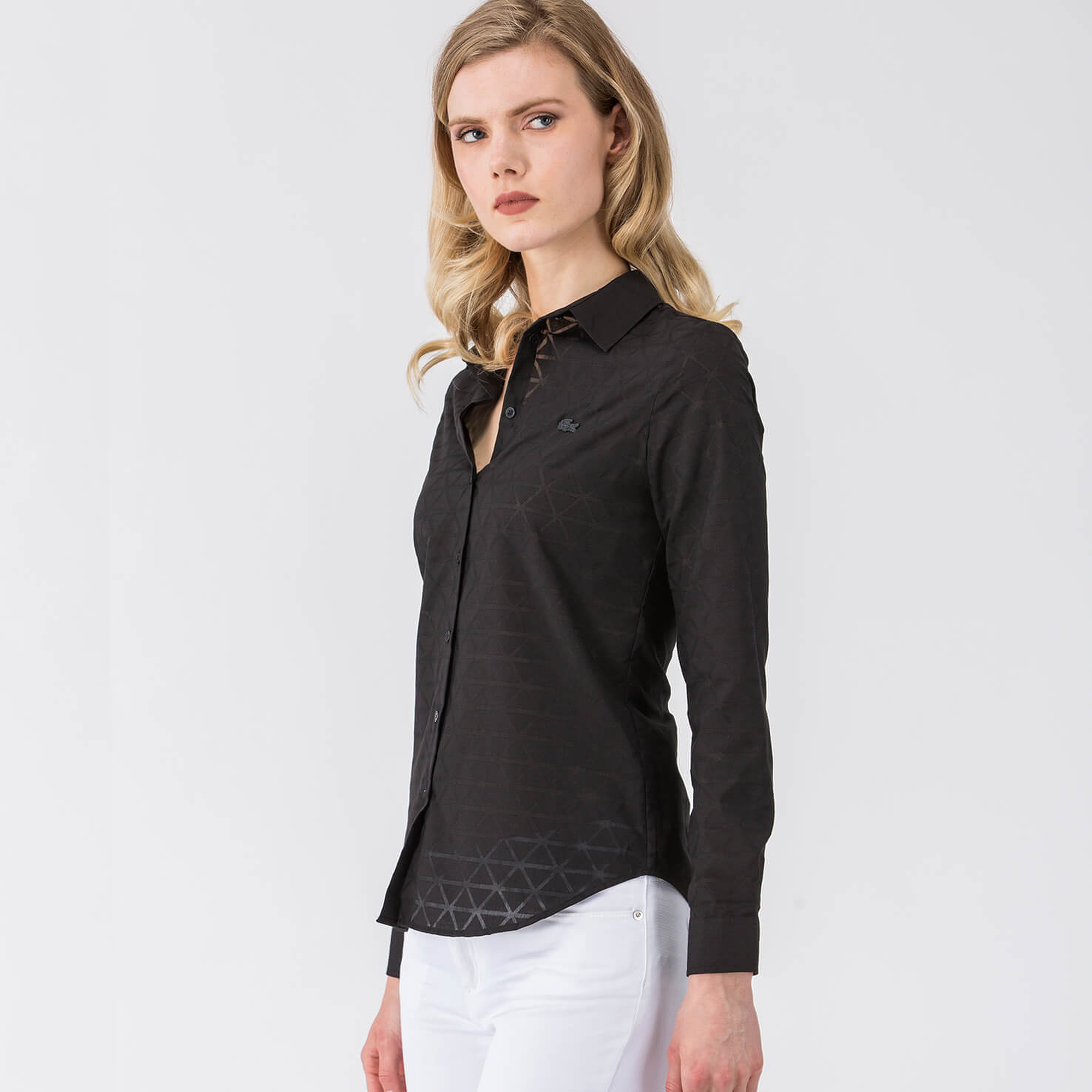 Lacoste Kadın Siyah Gömlek