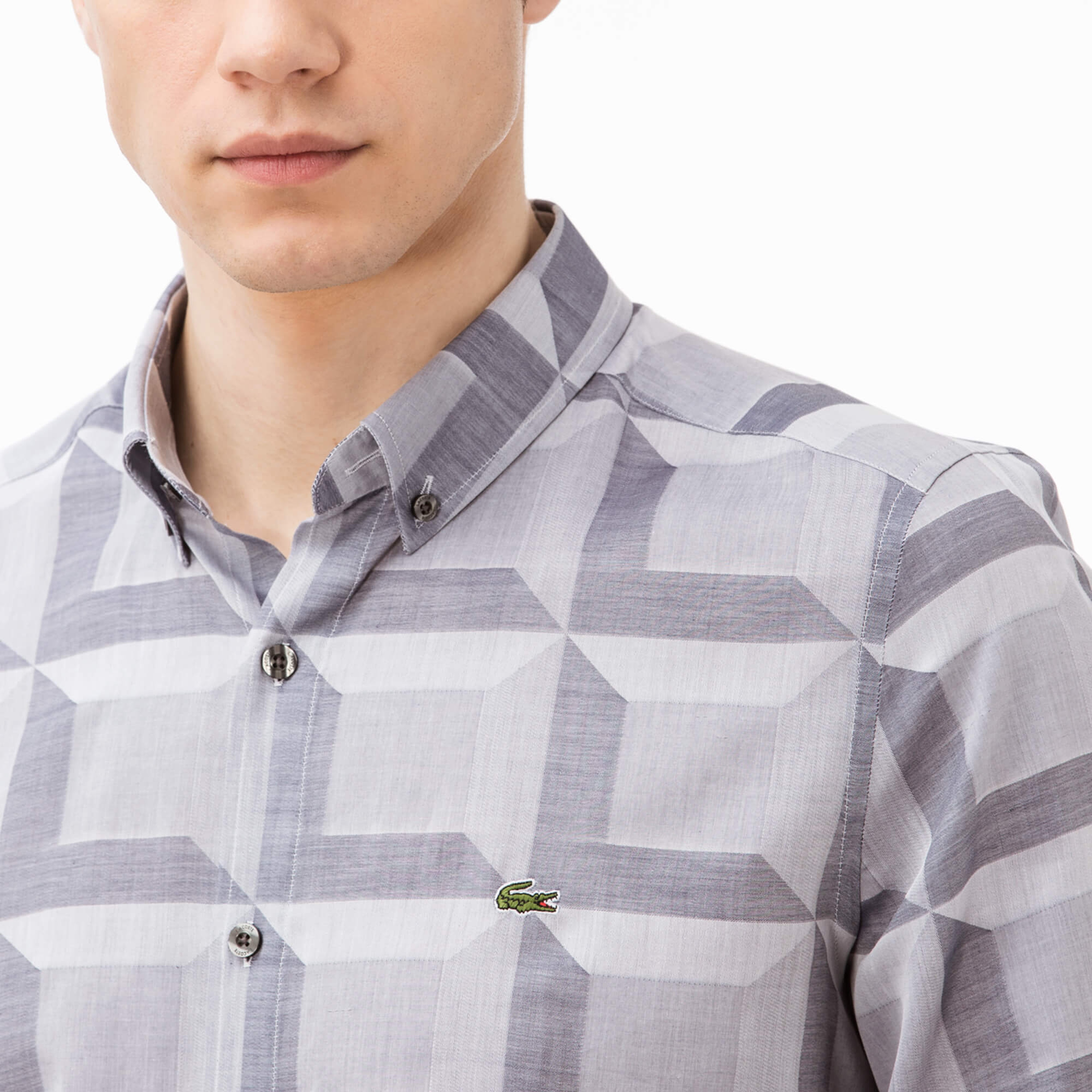 Lacoste Erkek Mavi Slim Fit Uzun Kollu Gömlek