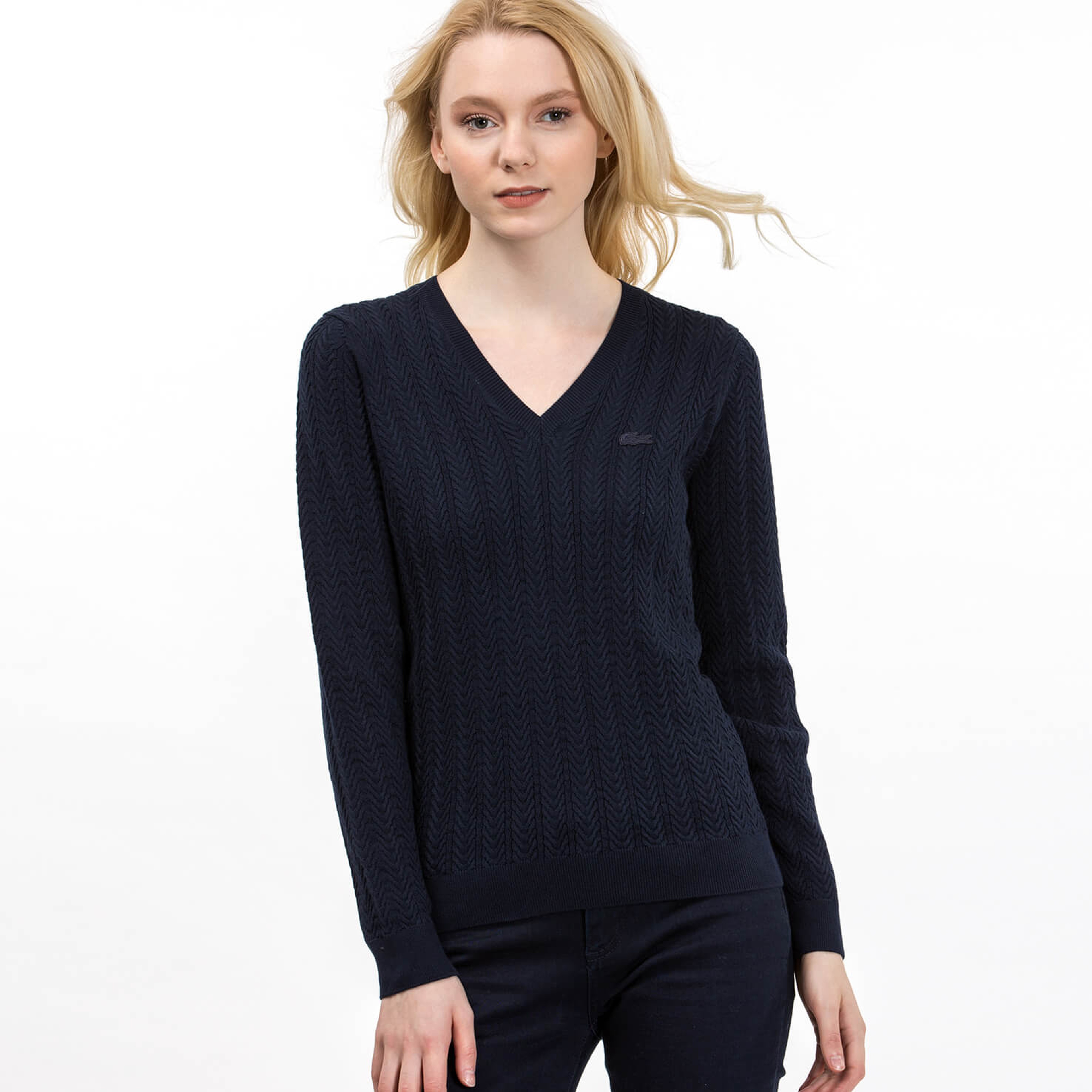 Lacoste Kadın Lacivert Triko