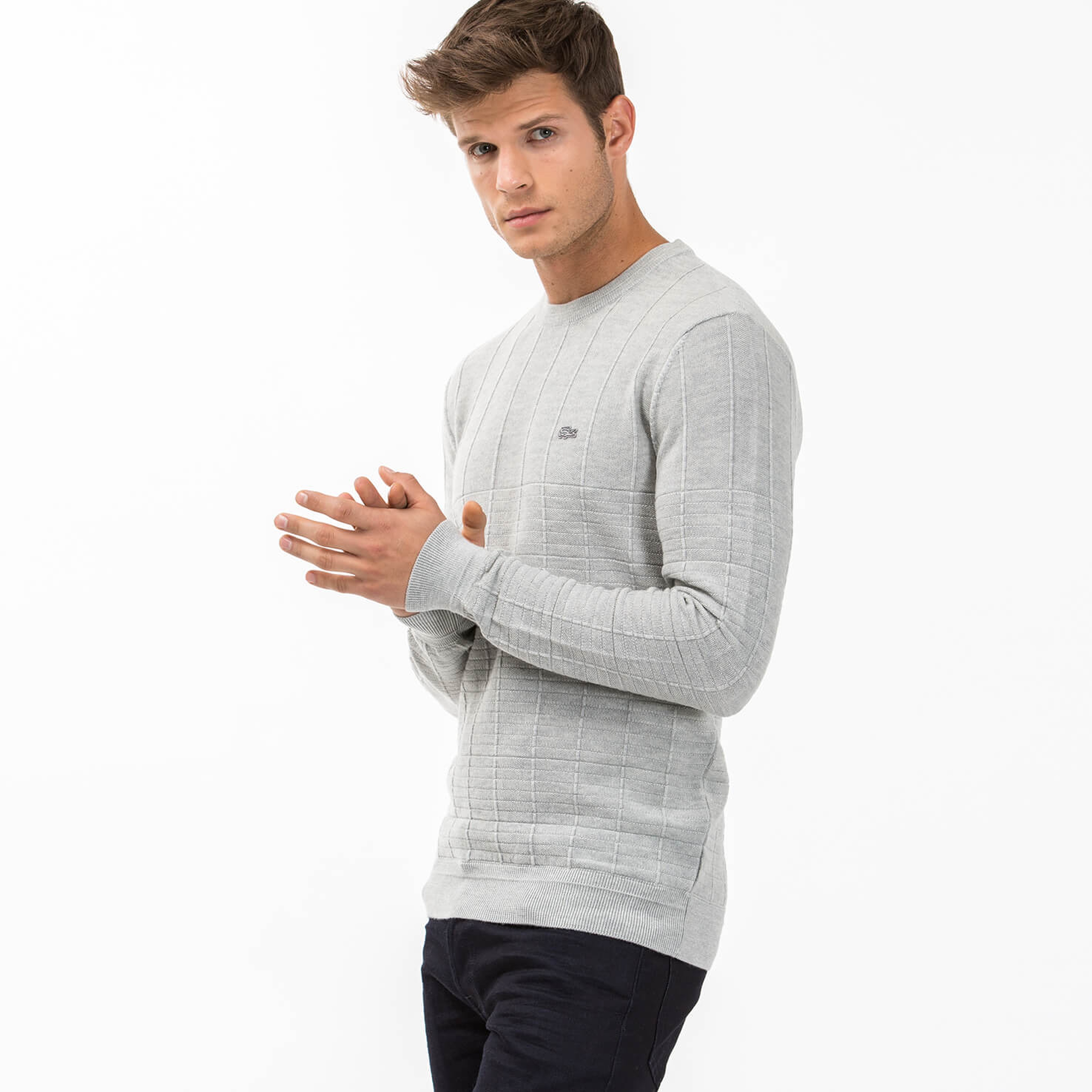 Lacoste Erkek Gri Triko