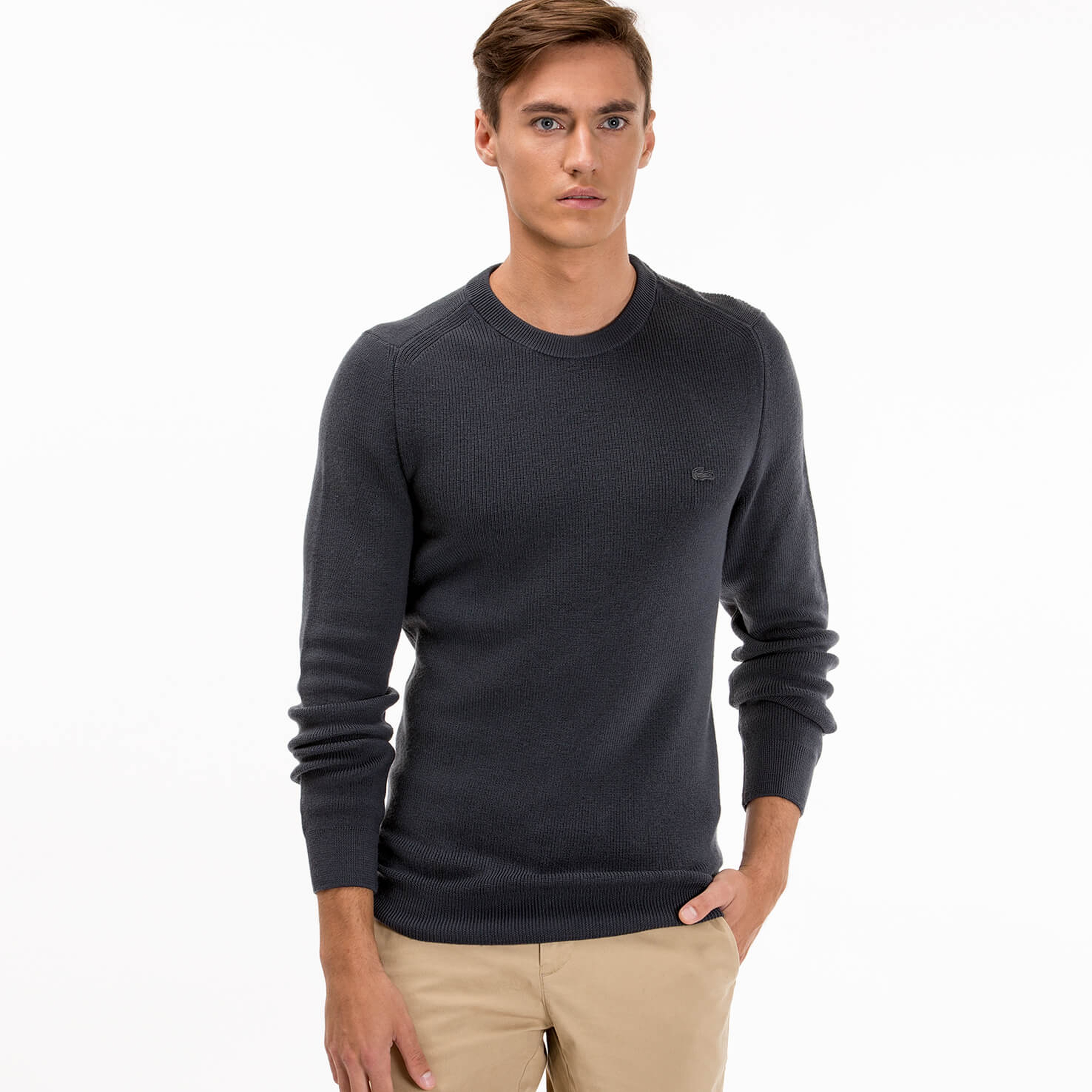 Lacoste Erkek Gri Triko