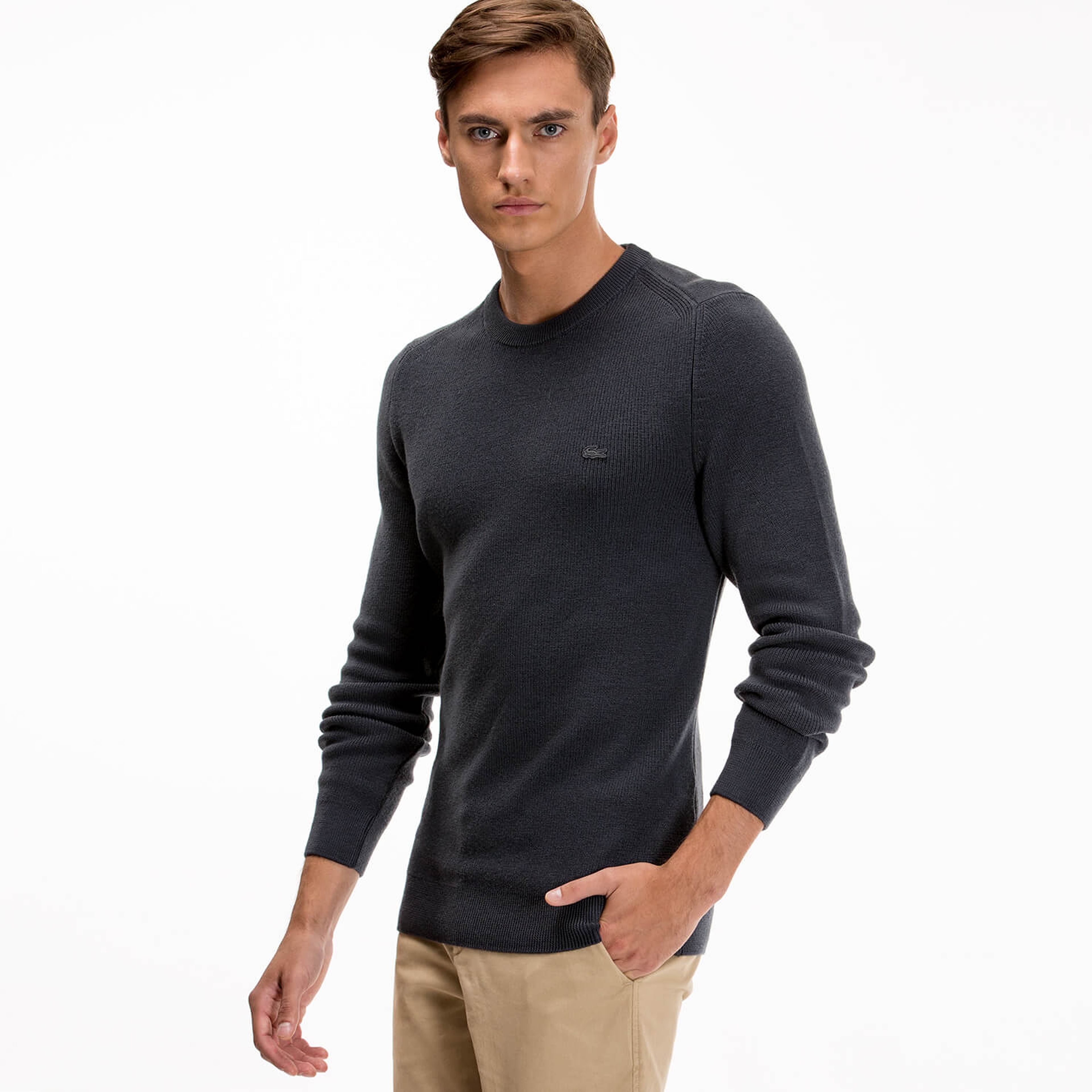 Lacoste Erkek Gri Triko