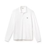 L.12.12 Erkek Classic Fit Uzun Kollu Beyaz Polo