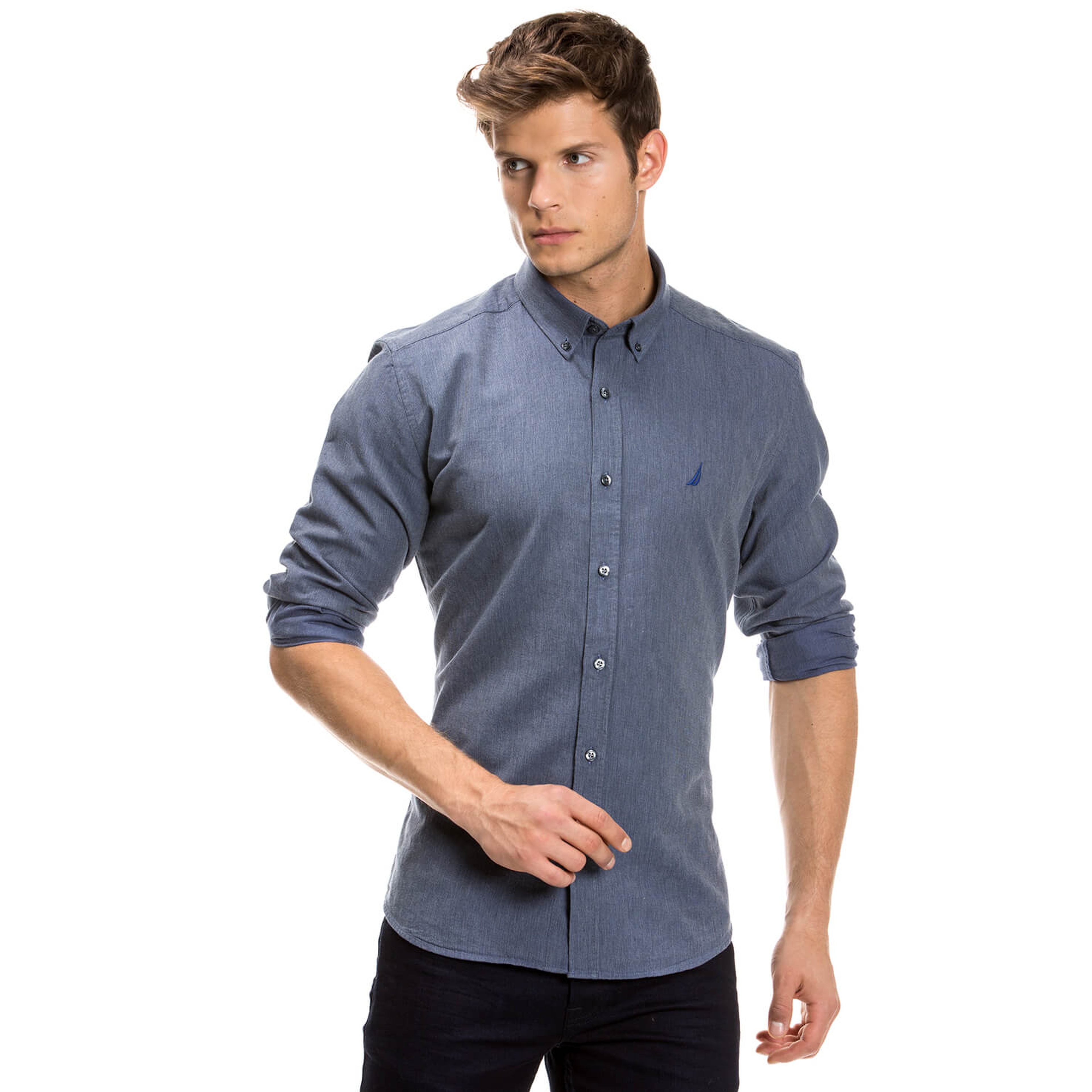 Nautica Erkek Mavi Slim Fit Gömlek