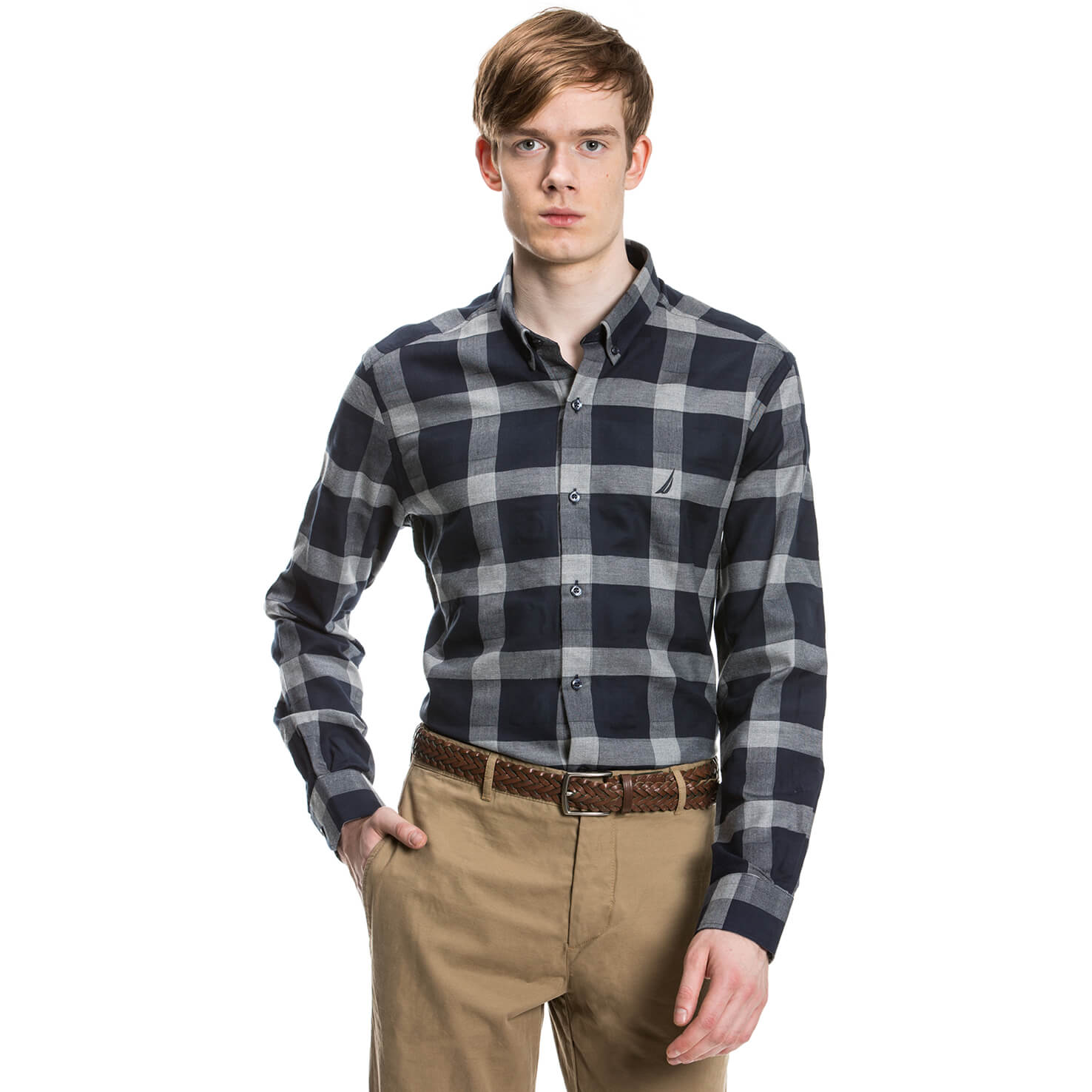 Nautica Erkek Lacivert Uzun Kollu Slim Fit Gömlek