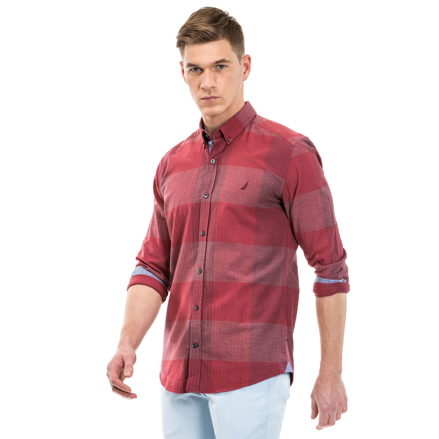 Nautica Erkek Bordo Uzun Kollu Slim Fit Gömlek