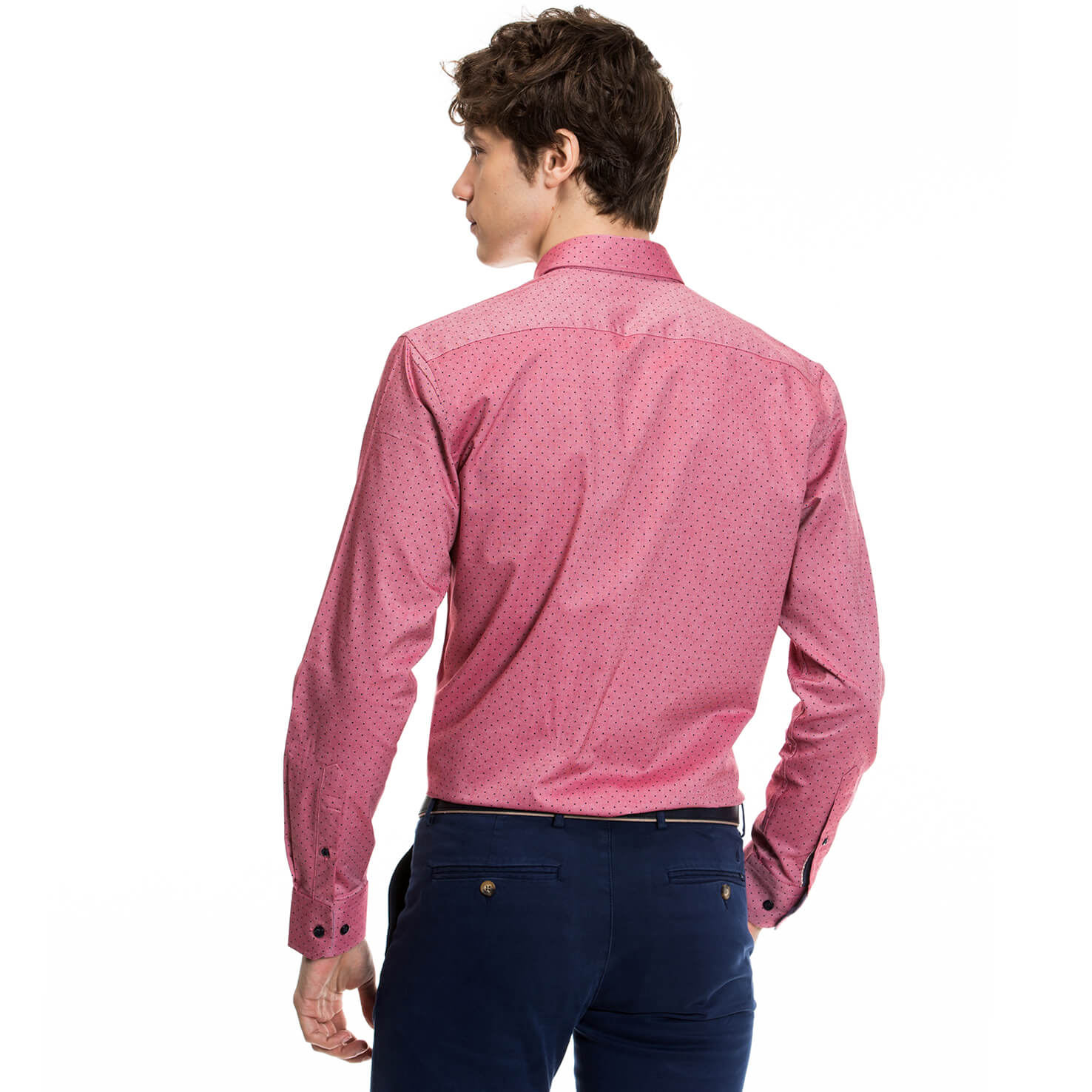 Nautica Erkek Kırmızı Uzun Kollu Slim Fit Gömlek