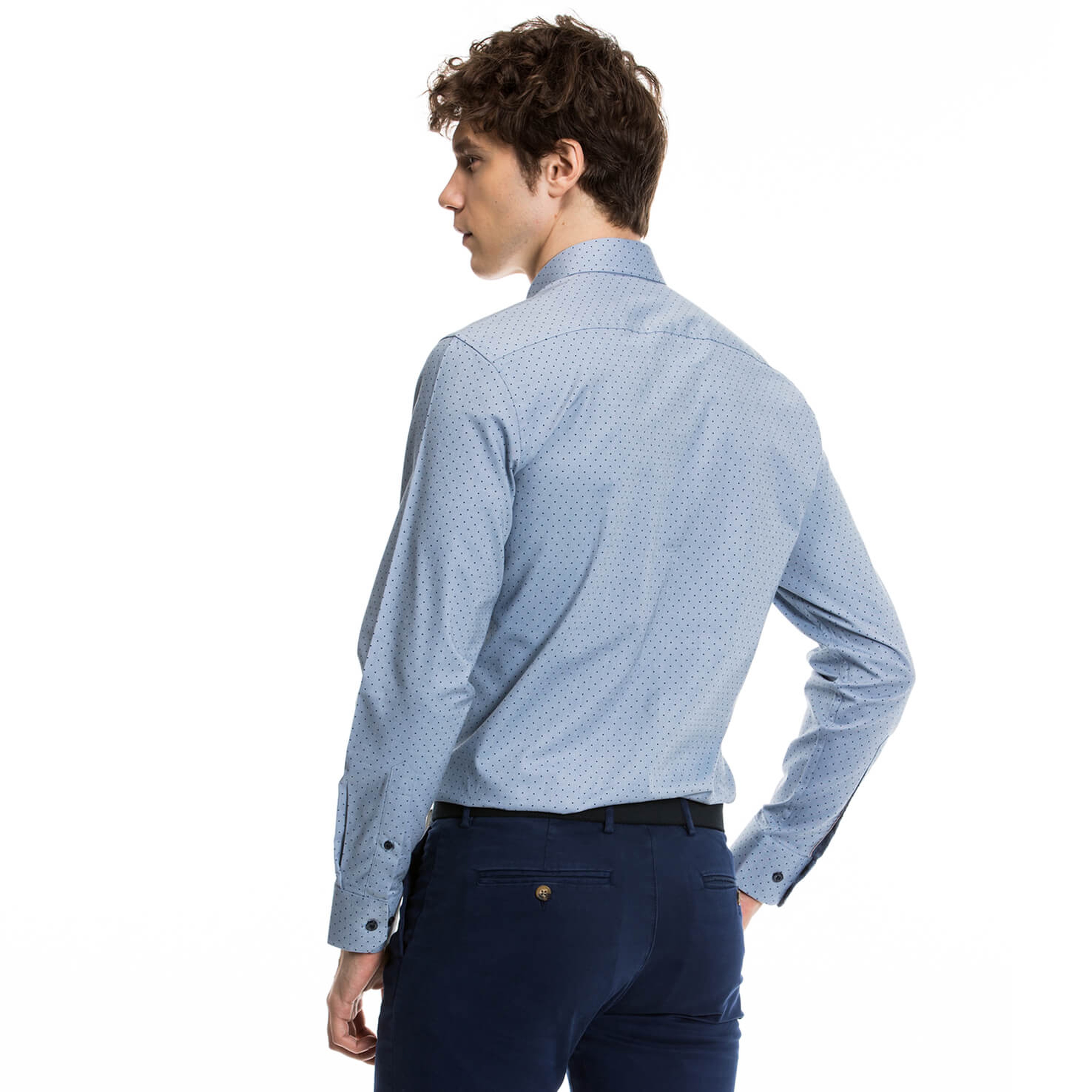 Nautica Erkek Mavi Uzun Kollu Slim Fit Gömlek