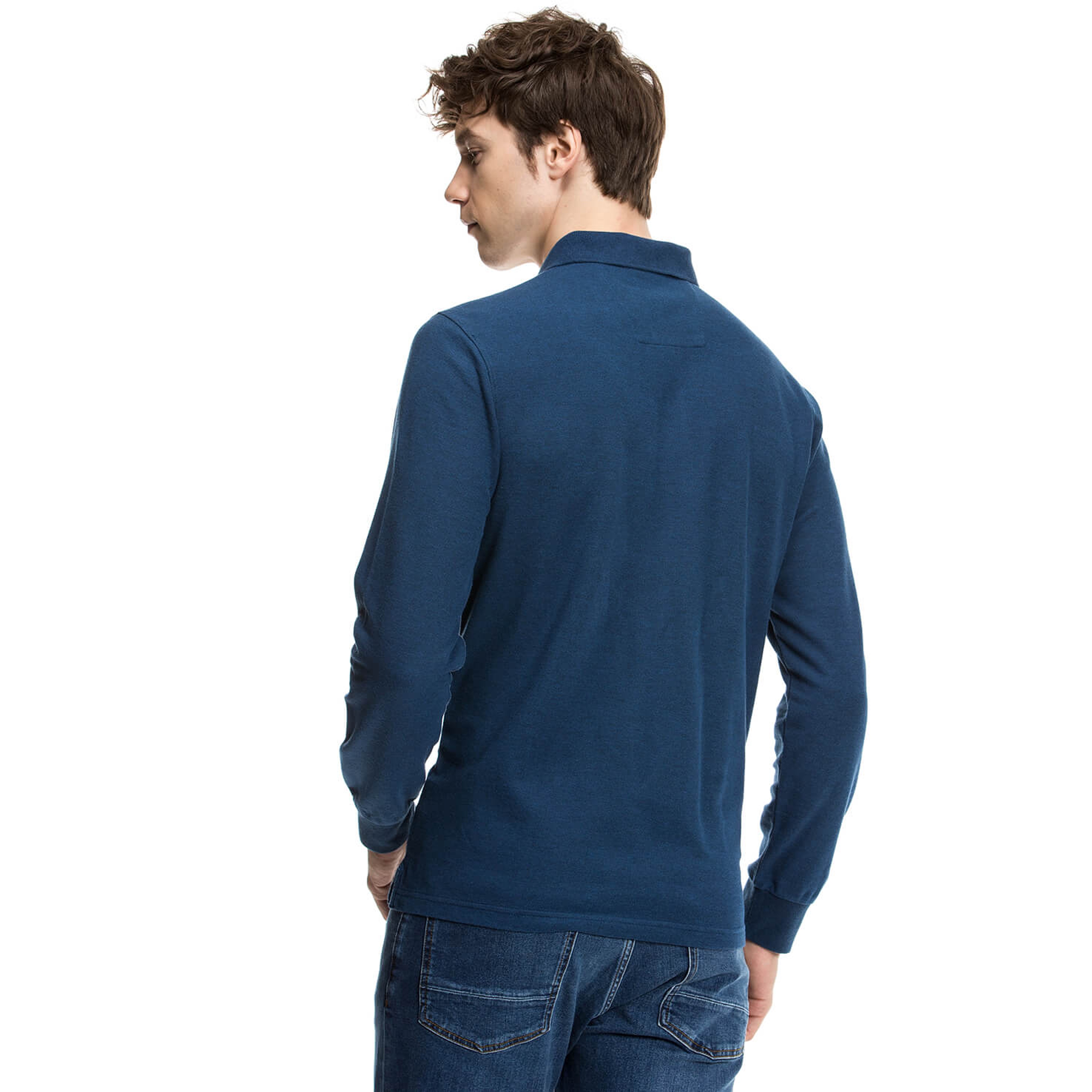 Nautica Erkek Lacivert Uzun Kollu Regular Fit Polo