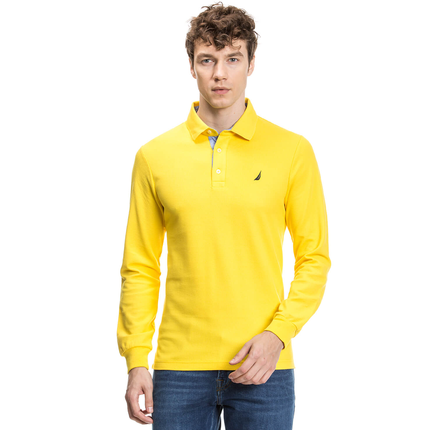 Nautica Erkek Sarı Uzun Kollu Polo
