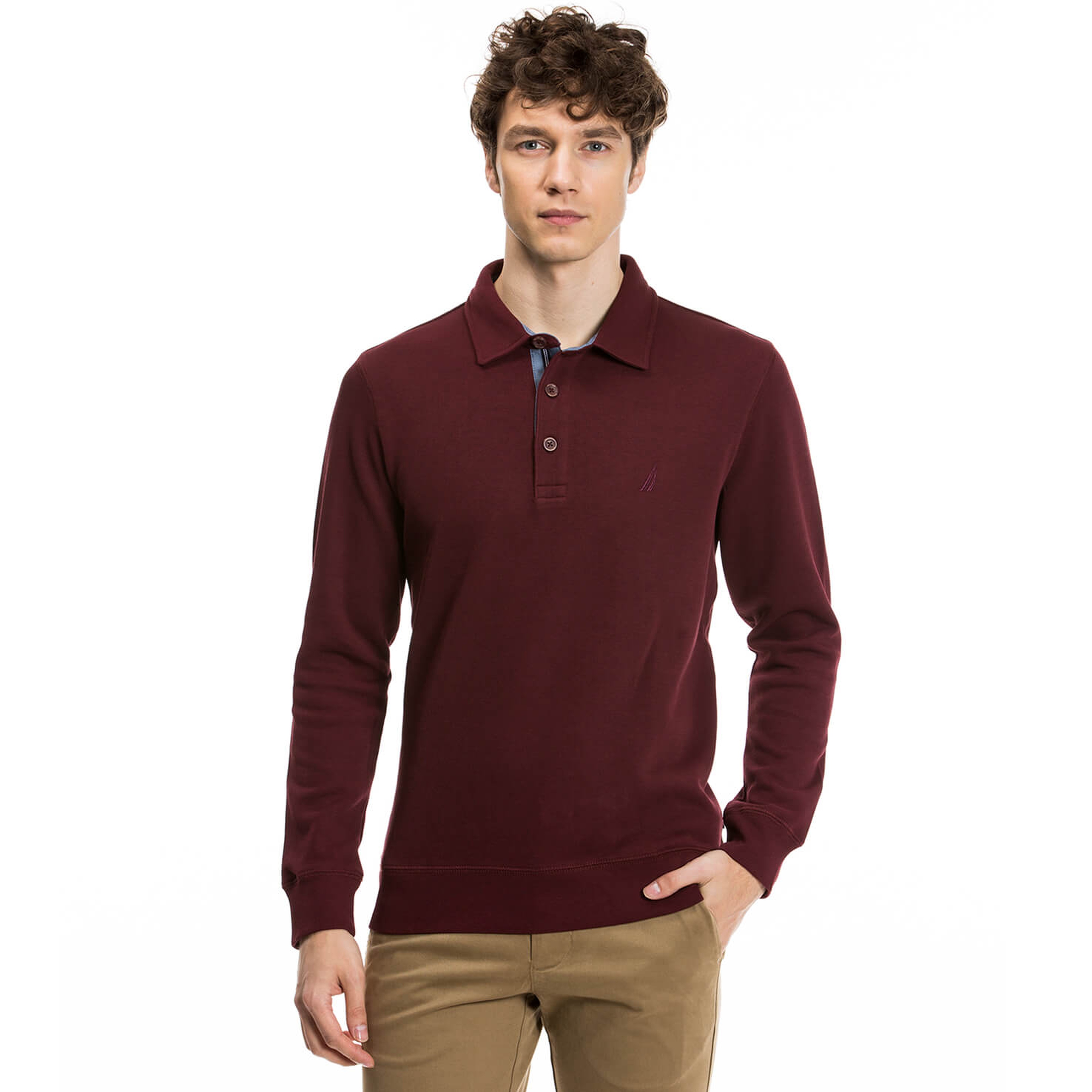 Nautica Erkek Bordo Regular Fit Polo