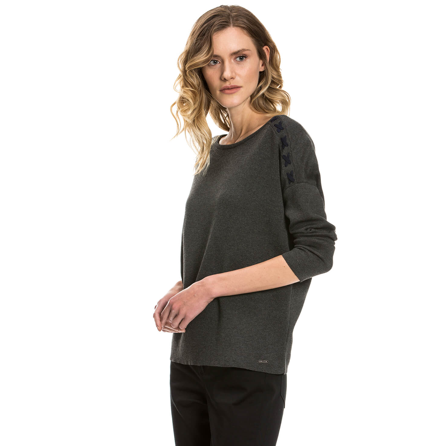 Nautica Kadın Gri Regular Fit Triko