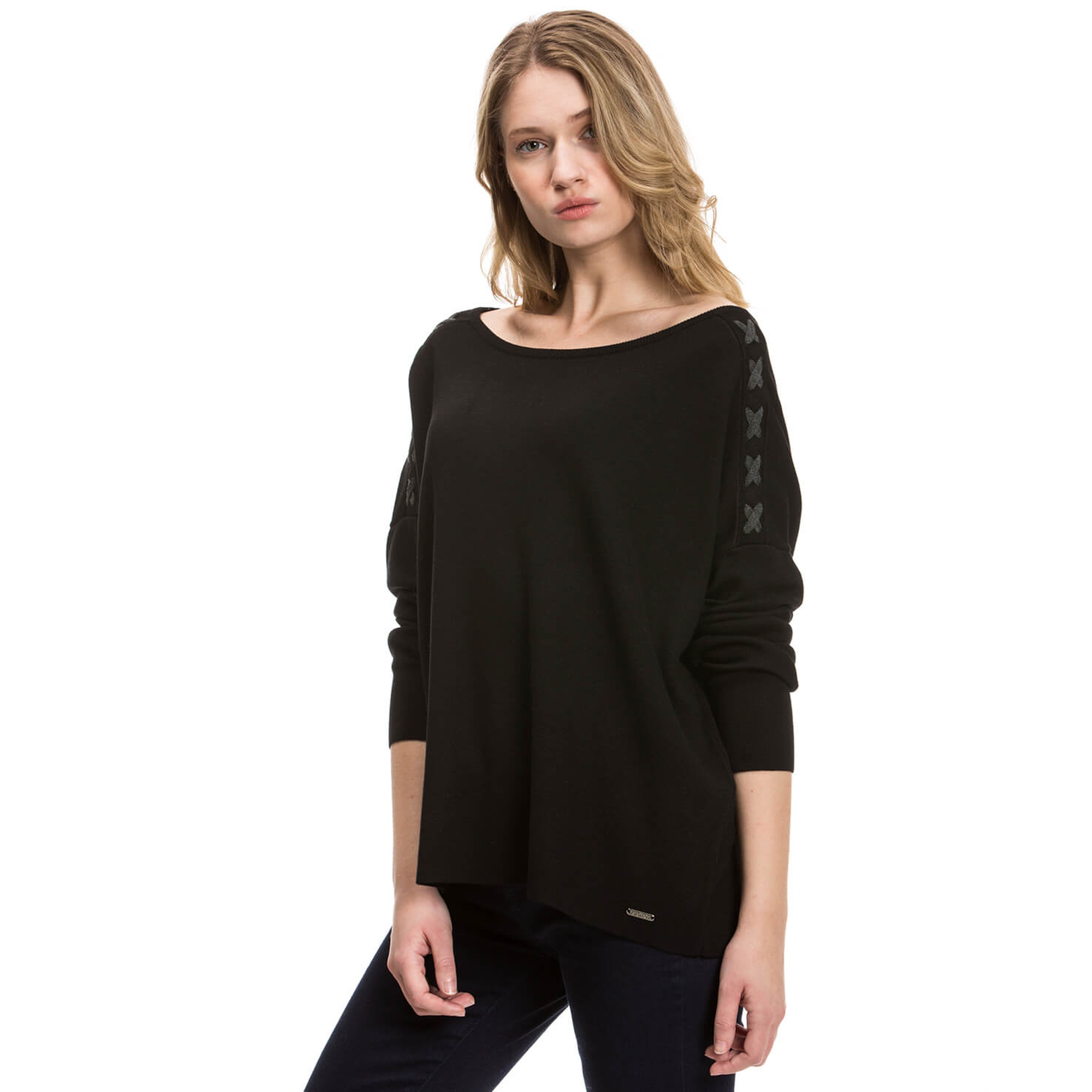 Nautica Kadın Siyah Regular Fit Triko