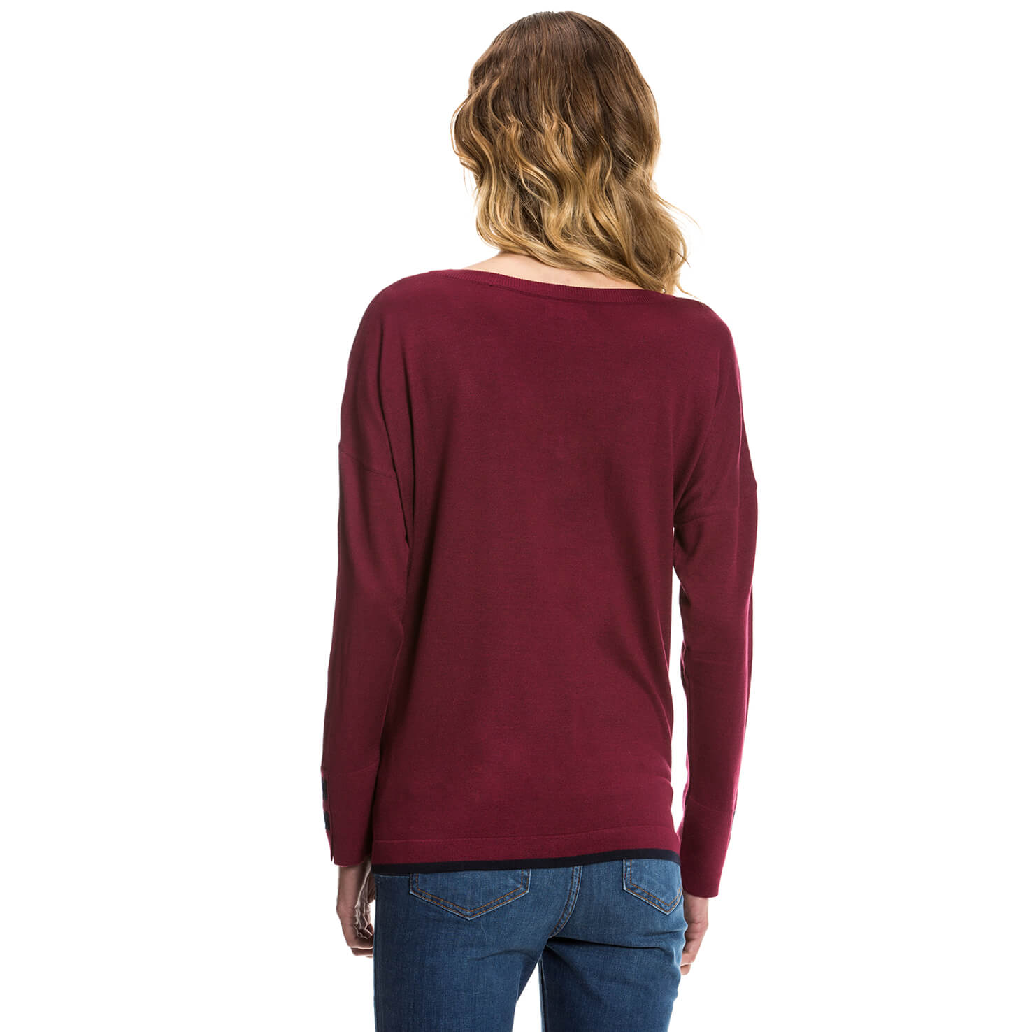 Nautica Kadın Bordo Regular Fit Triko