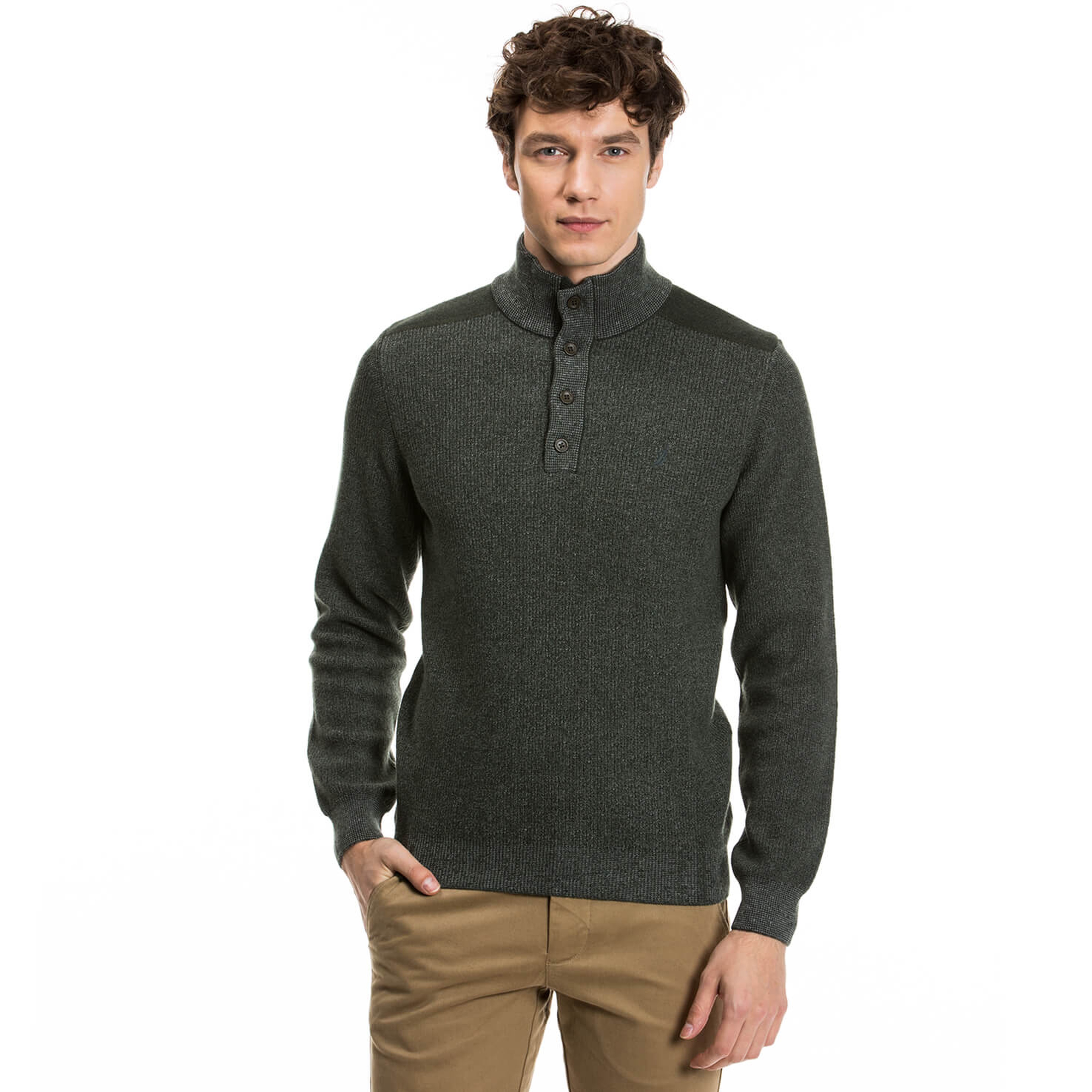 Nautica Erkek Yeşil Regular Fit Triko