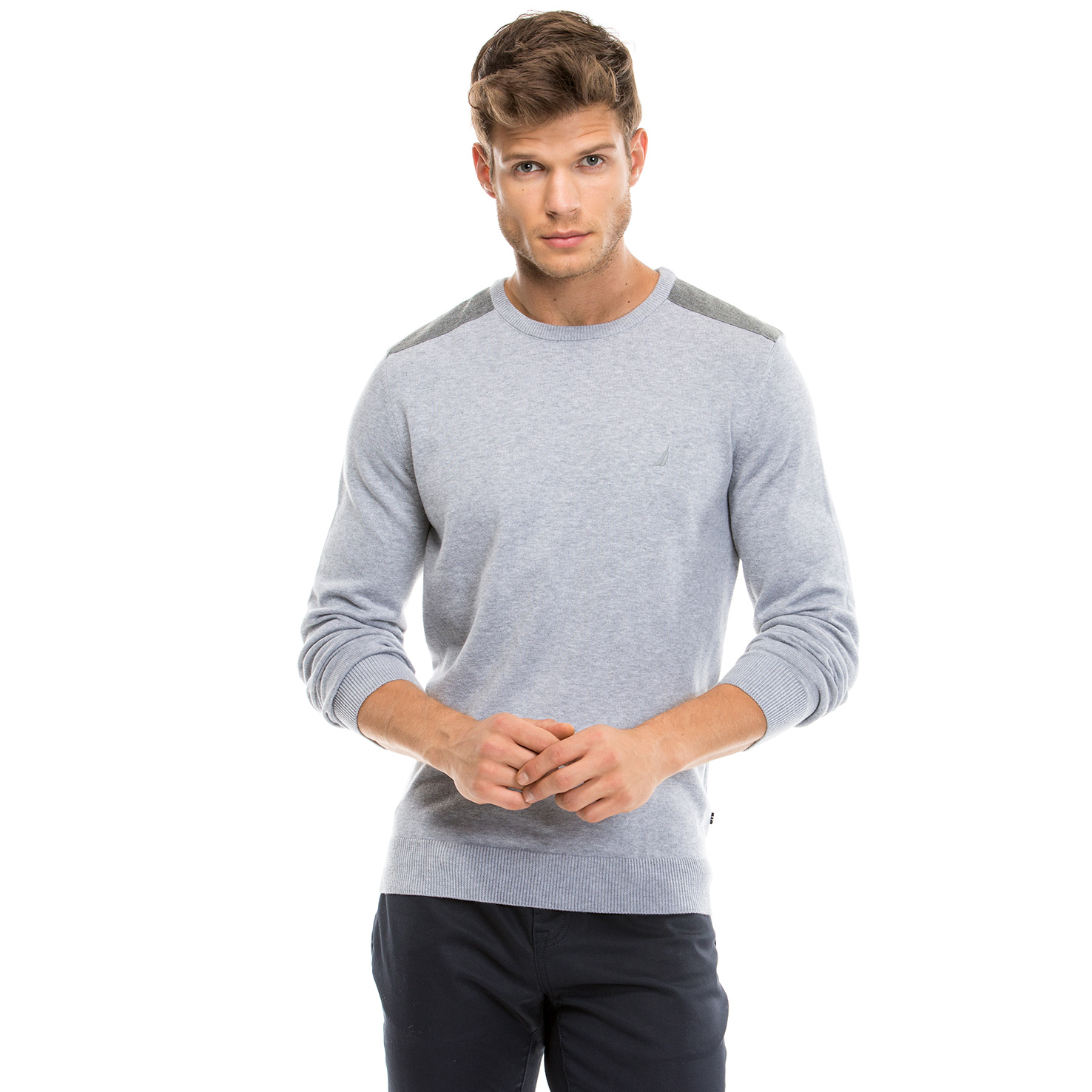 Nautica Erkek Gri Regular Fit Triko