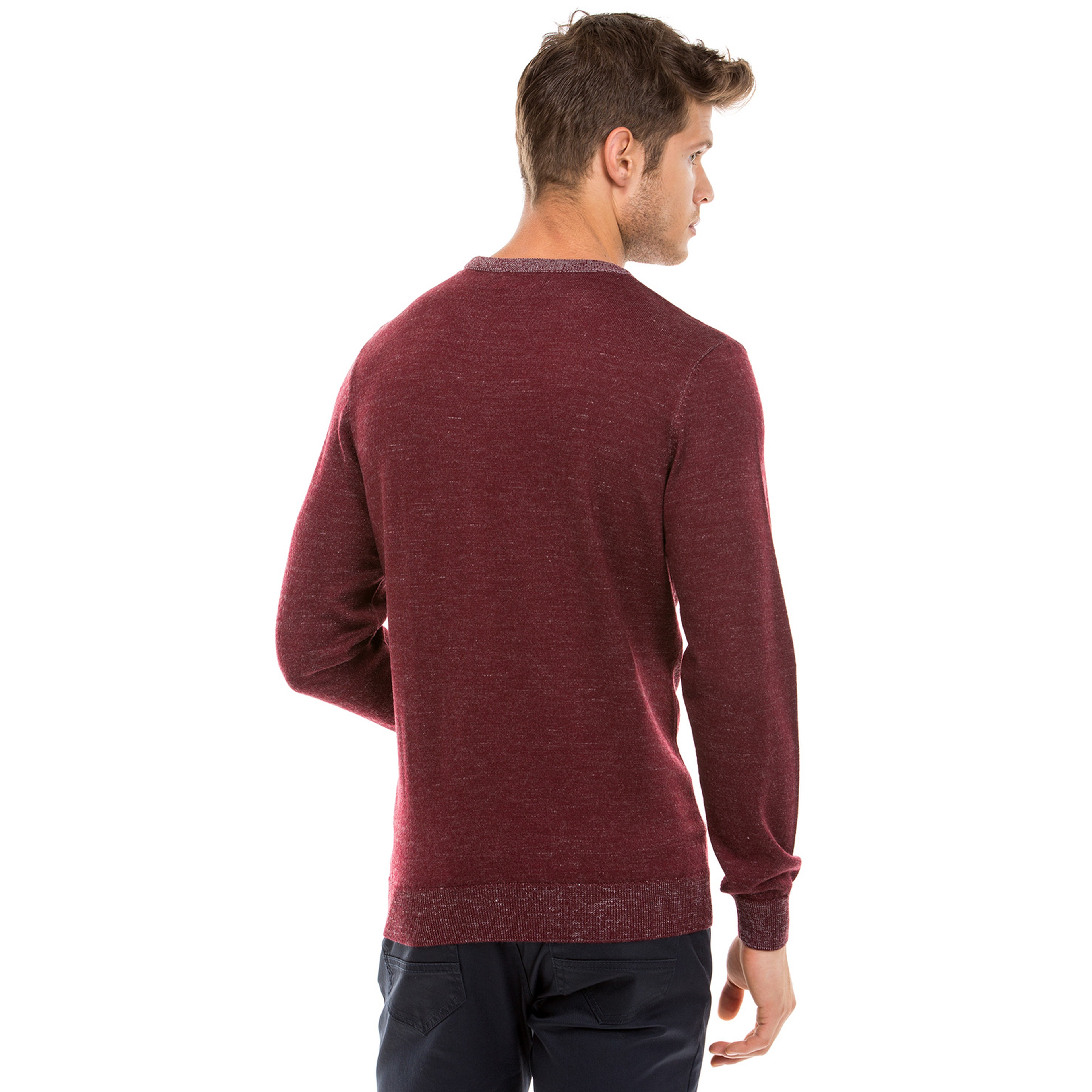 Nautica Erkek Bordo Regular Fit Triko