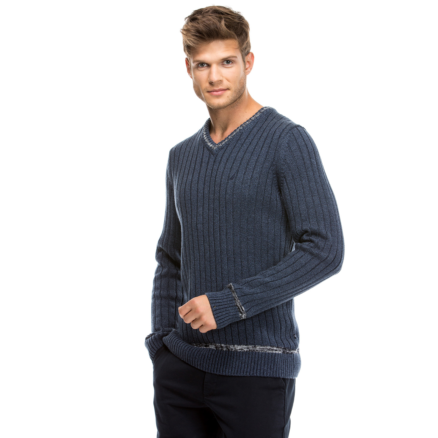 Nautica Erkek Lacivert Regular Fit Triko