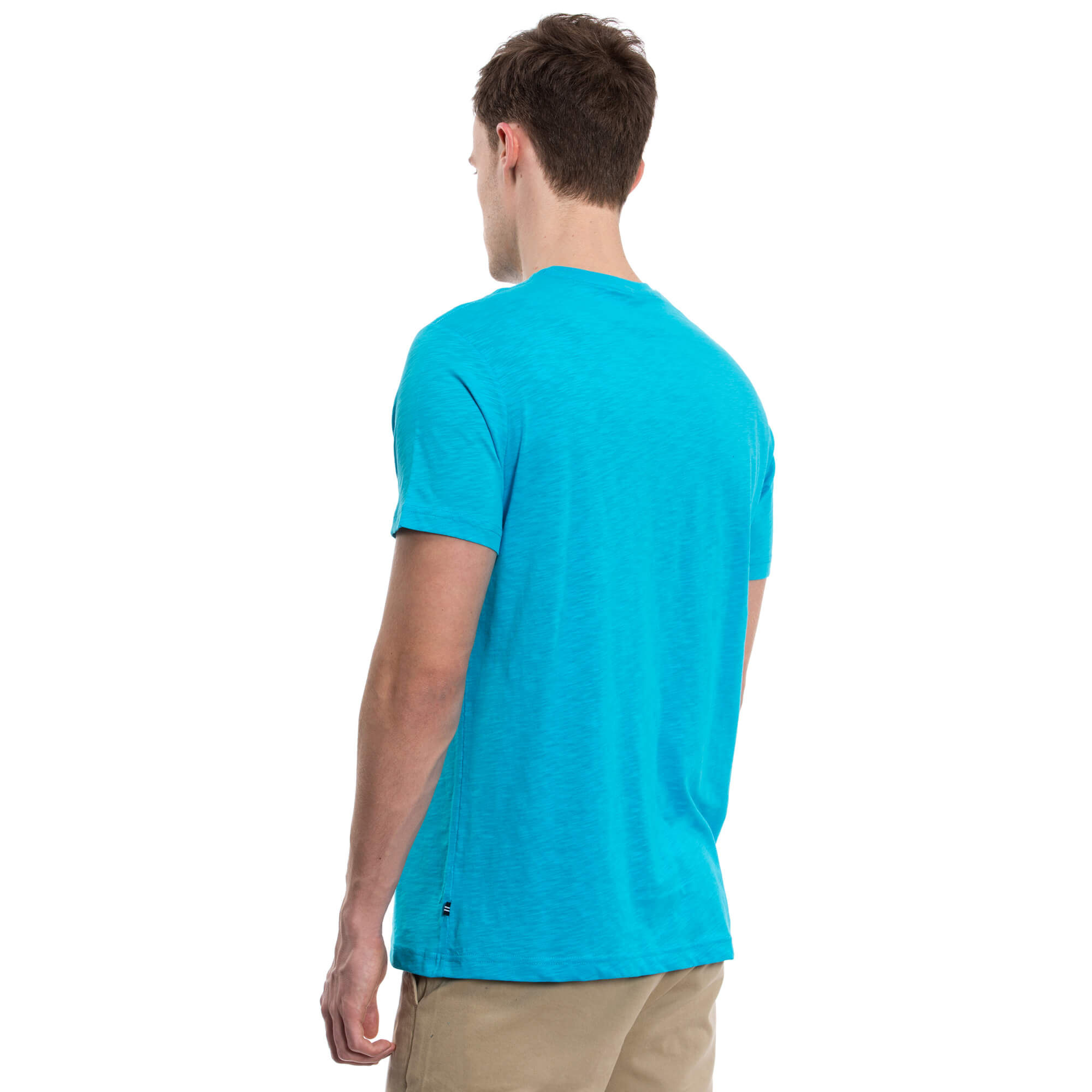 NAUTICA ERKEK MAVİ KISA KOLLU BİSİKLET YAKA SLIM FIT T-SHIRT