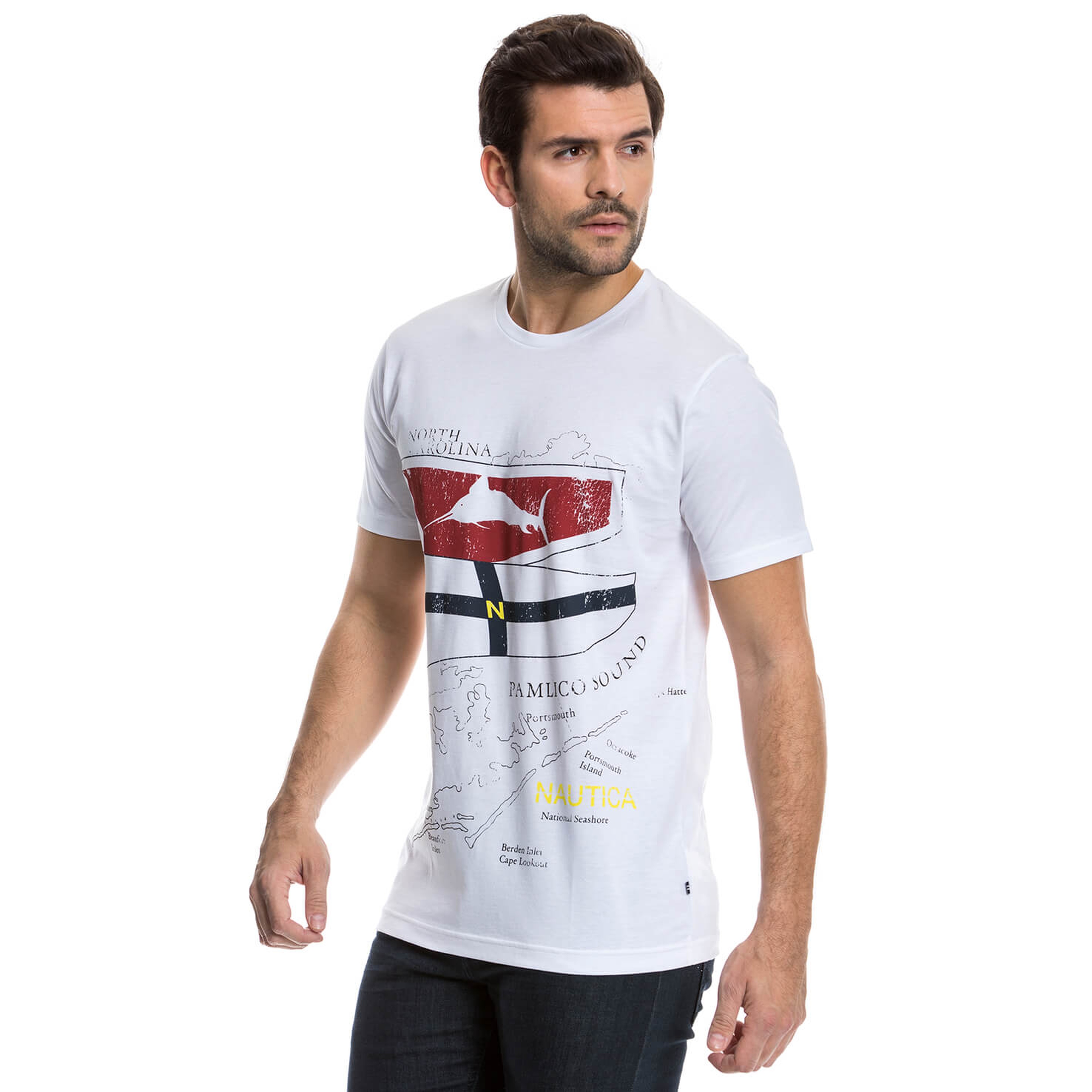 Nautica Erkek Beyaz T-Shirt