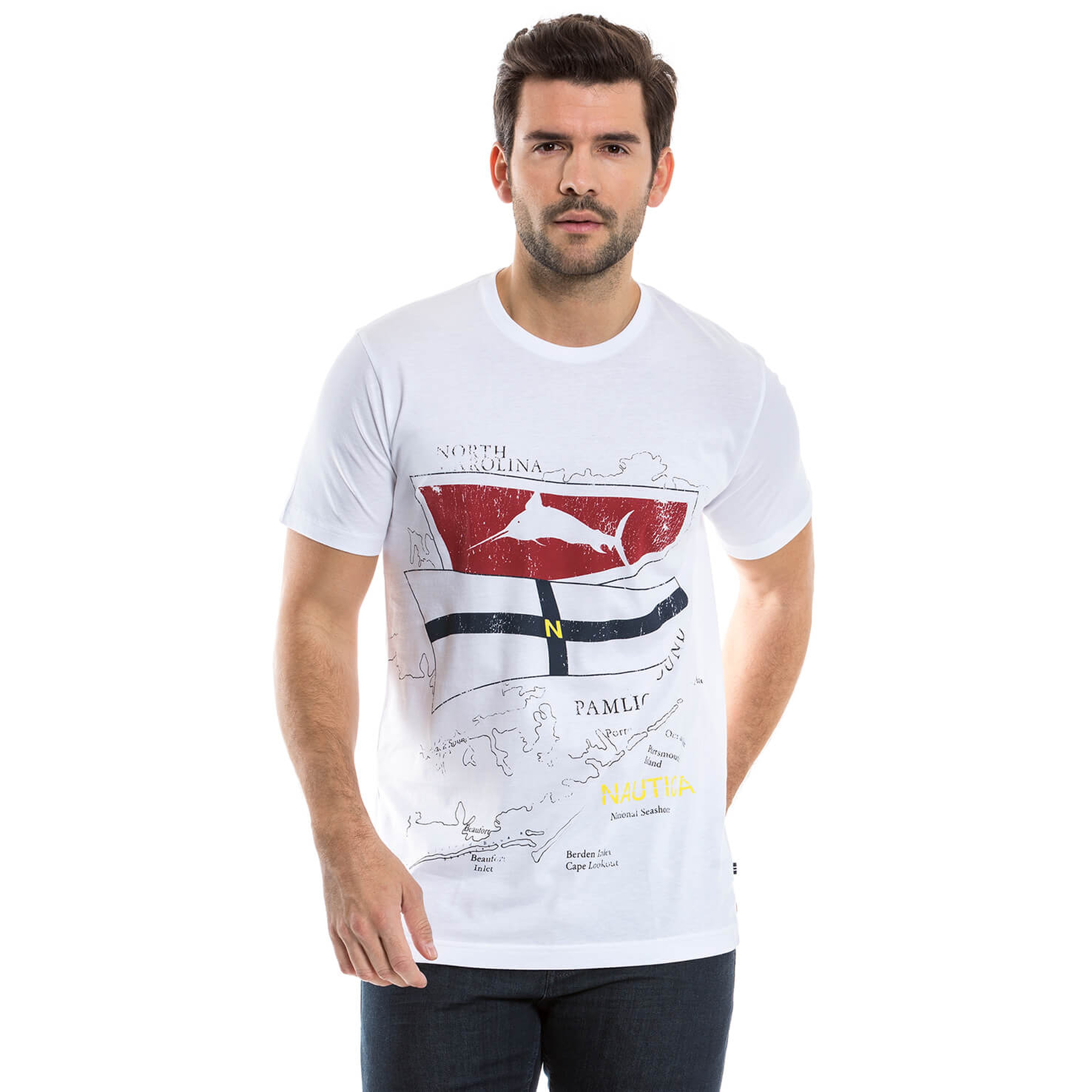 Nautica Erkek Beyaz T-Shirt