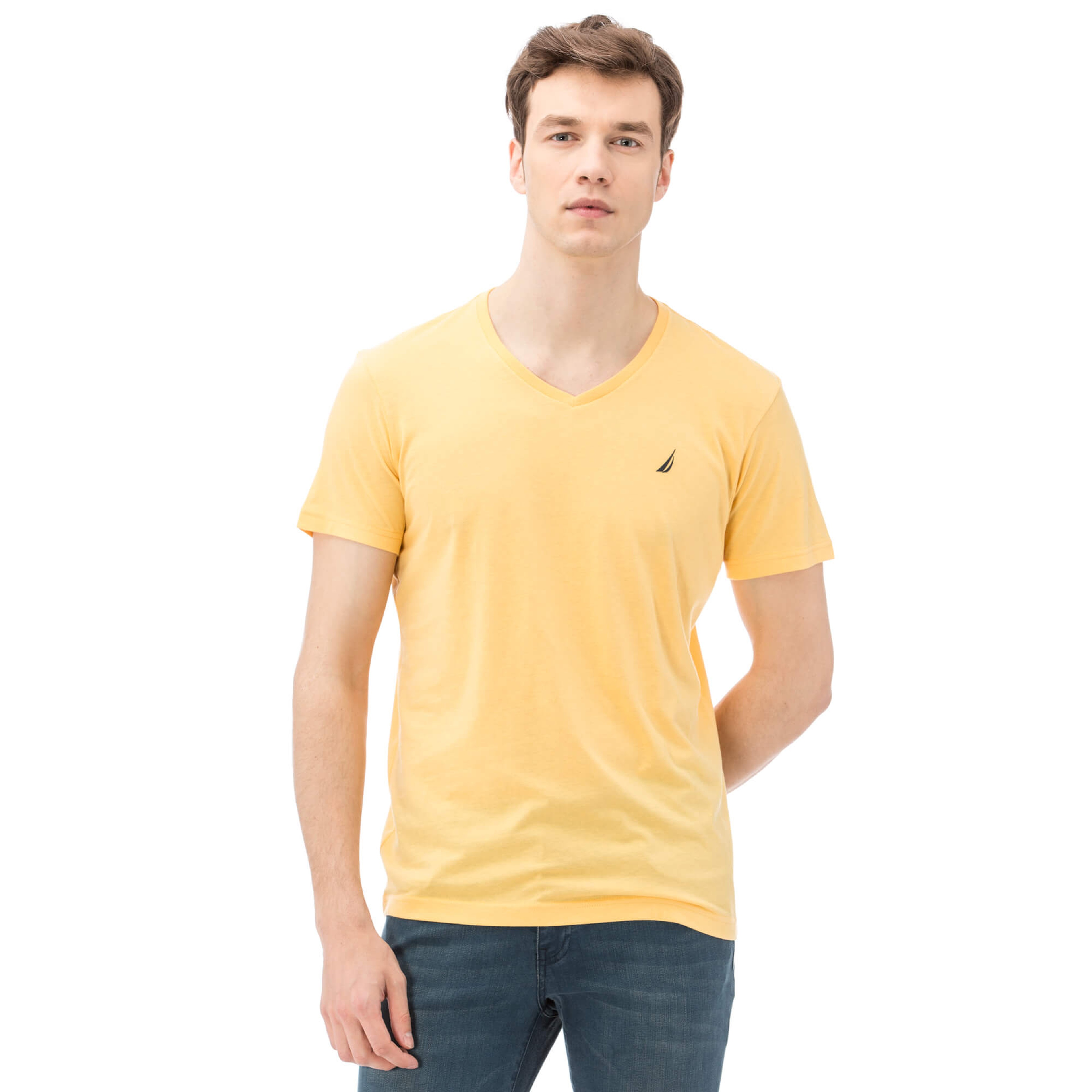Nautica Erkek Sarı Slim Fit T-Shirt