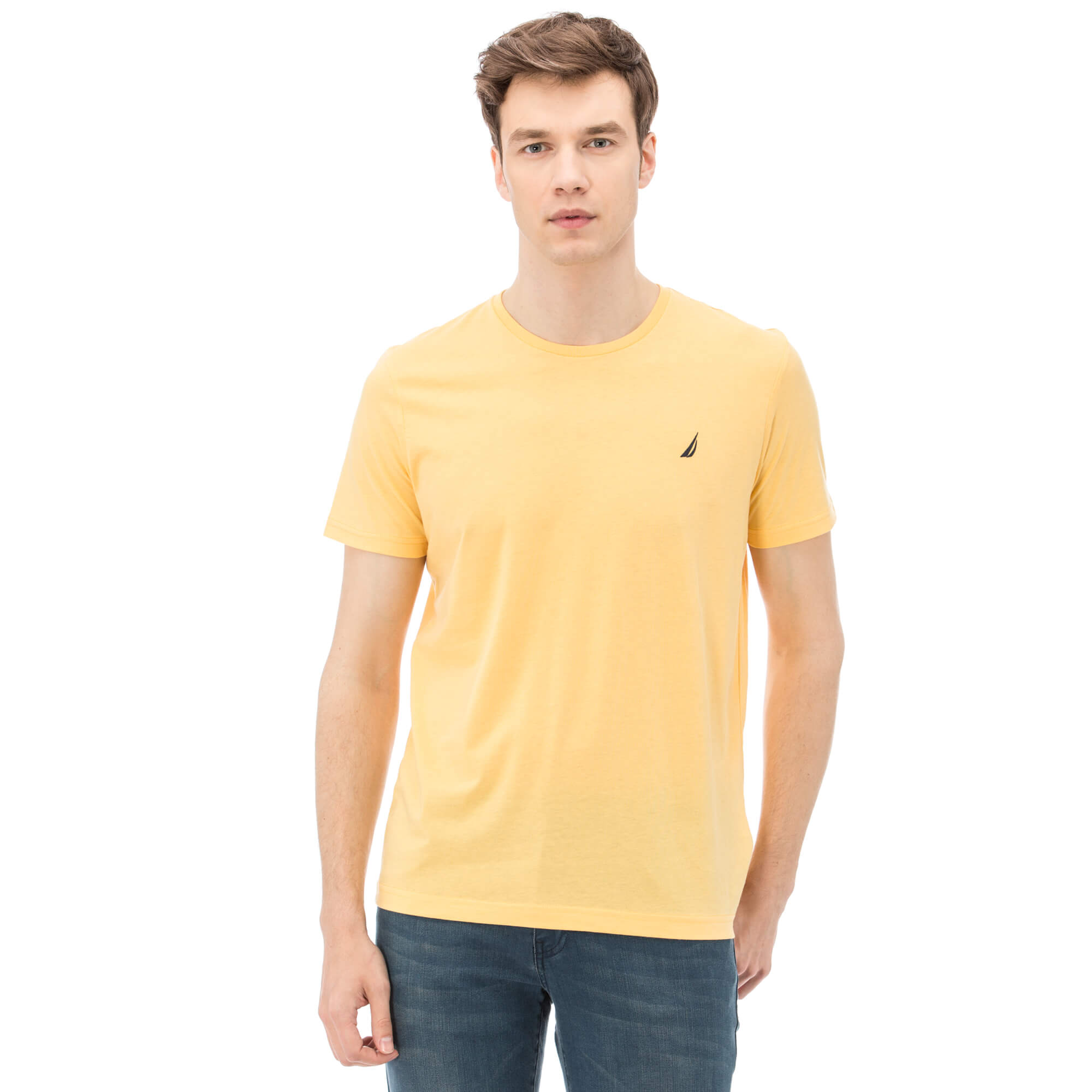 Nautica Erkek Sarı Slim Fit T-Shirt