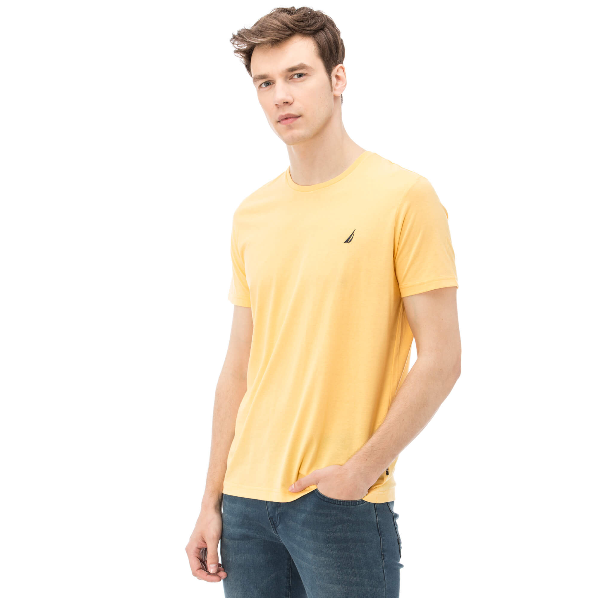 Nautica Erkek Sarı Slim Fit T-Shirt