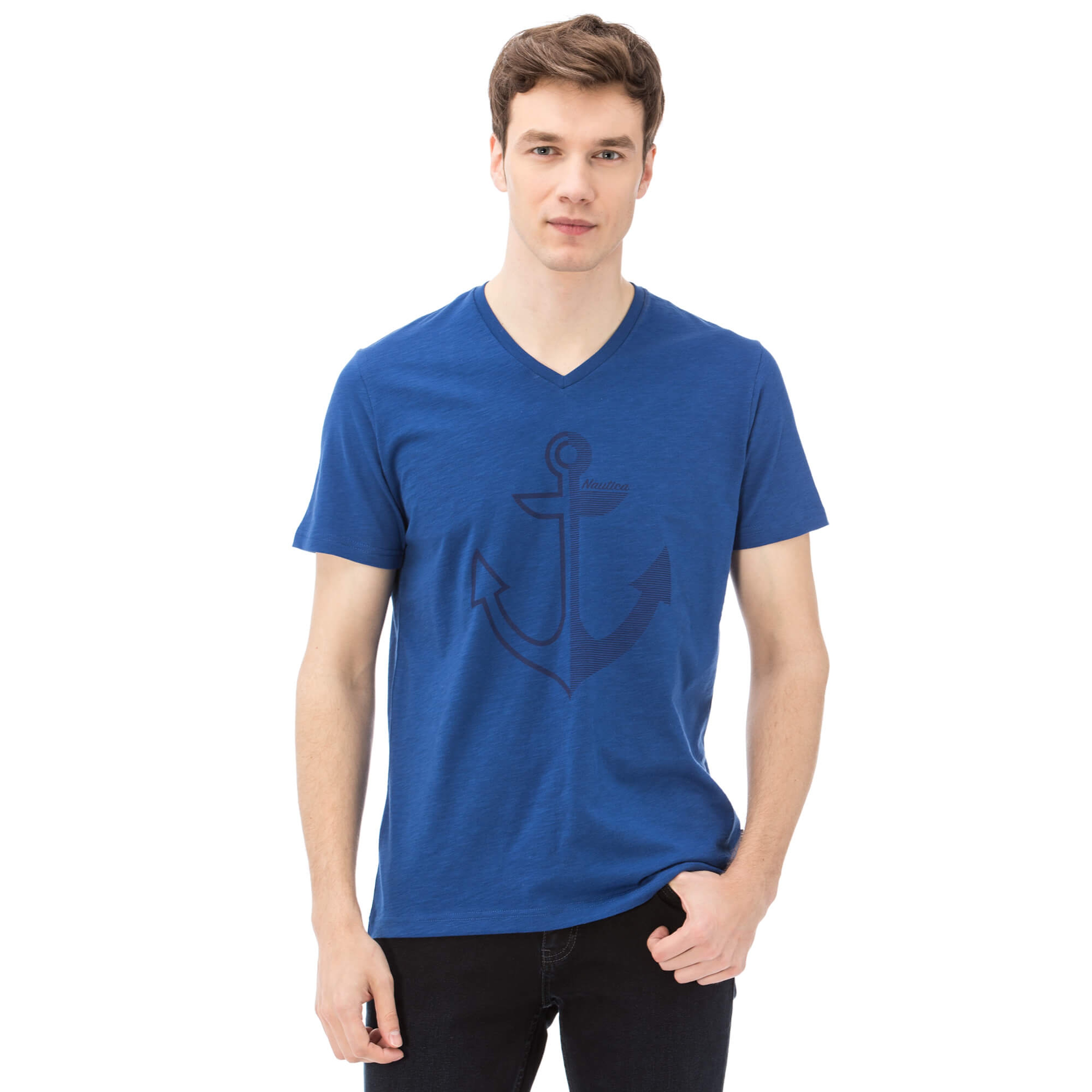 Nautica Erkek Mavi Slim Fit T-Shirt