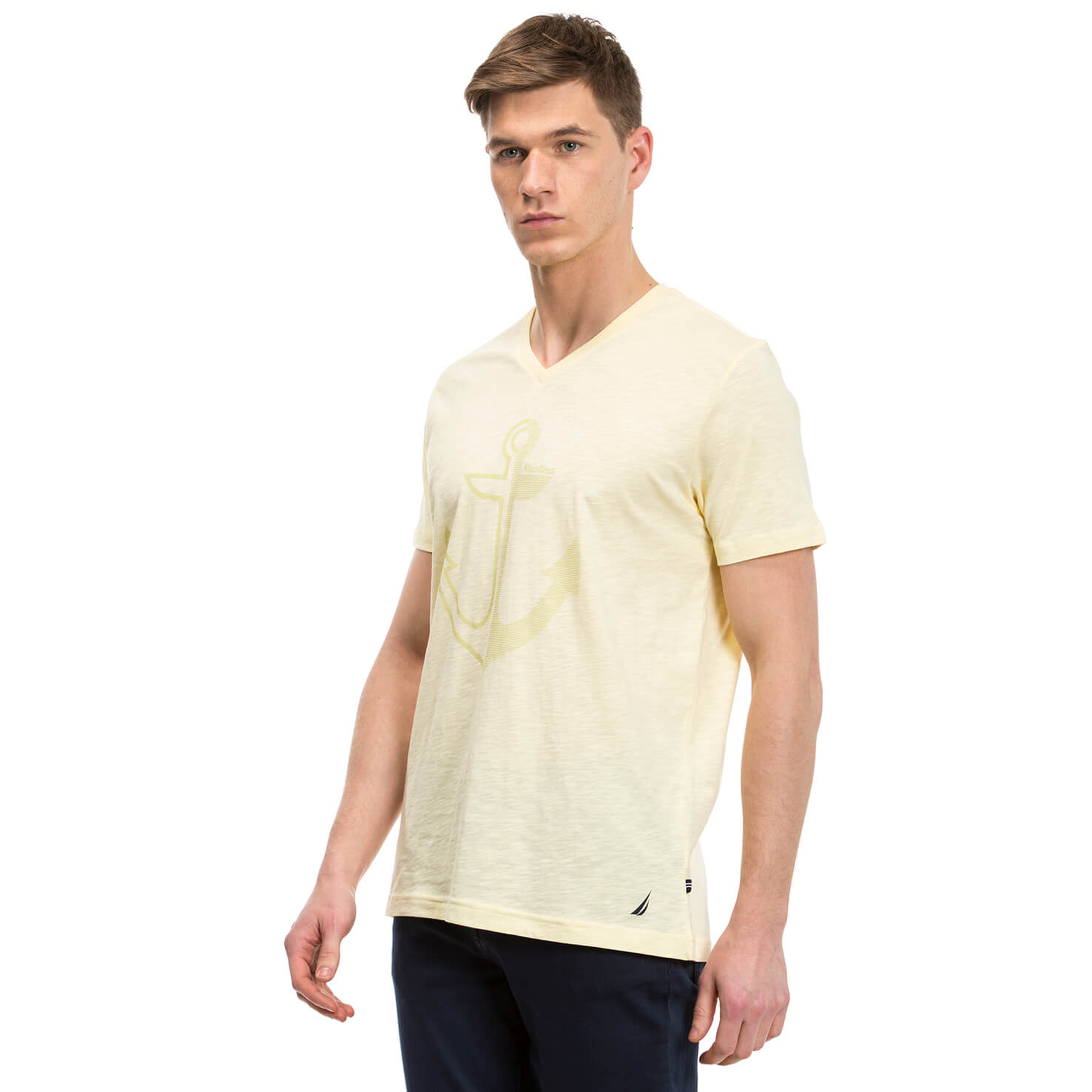 Nautica Erkek Sarı Slim Fit T-Shirt